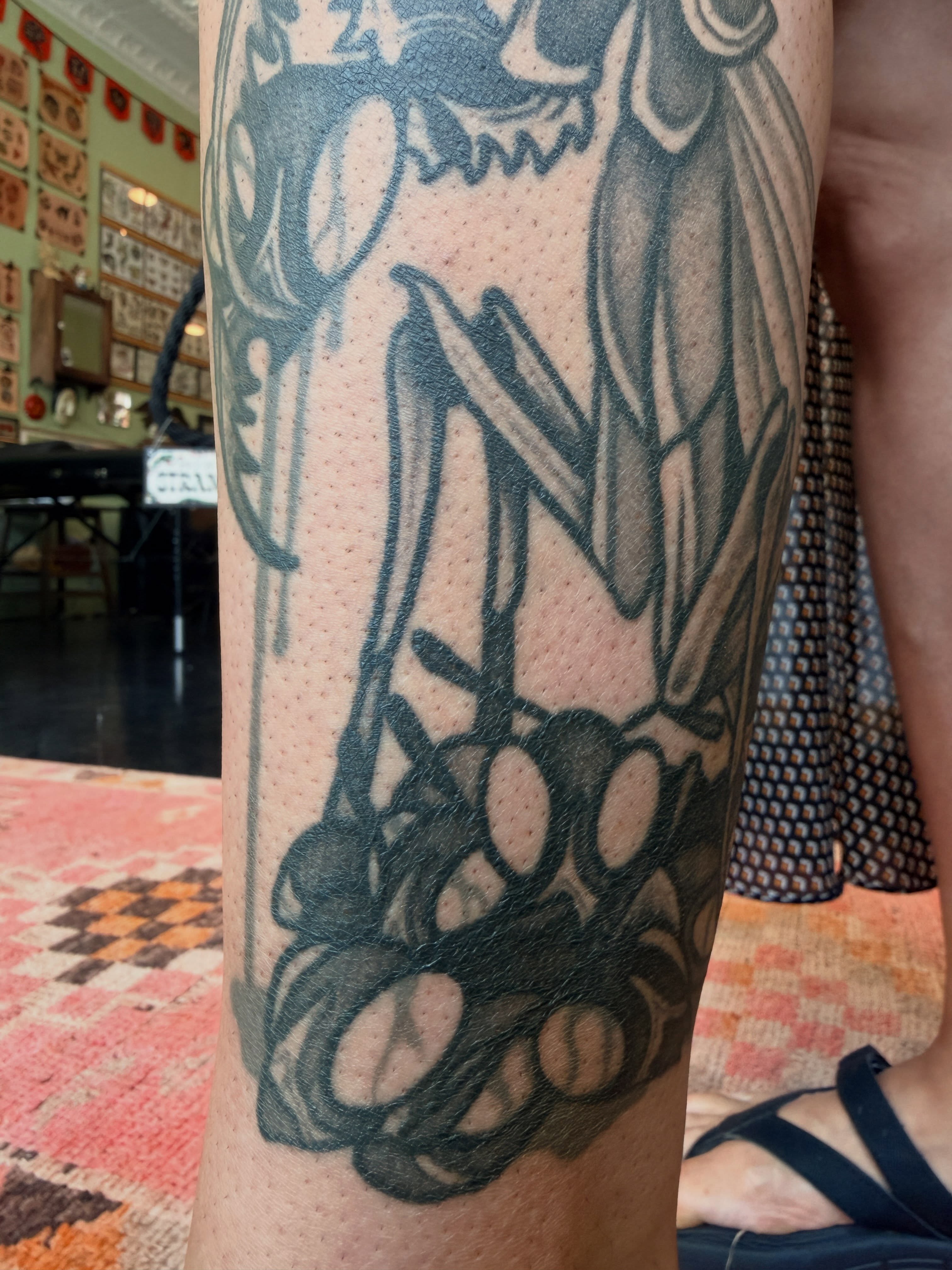 Insect black and grey tattoo on the forearm by ๐๐ซ๐ข๐ ๐๐ฅ๐ญ๐จ๐ง๐๐ง