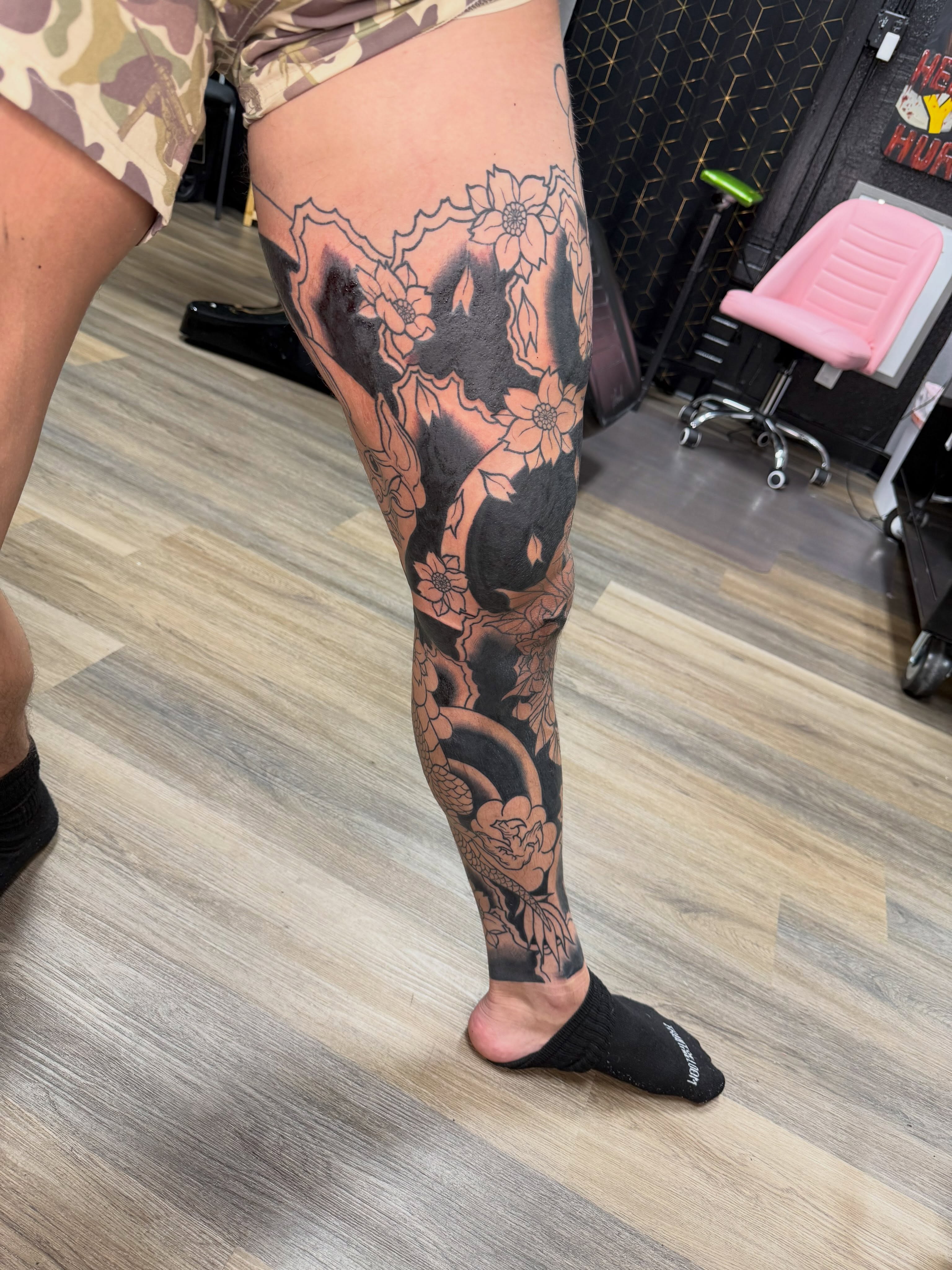 Tattoo by @camenglandtattoos — black_and_grey