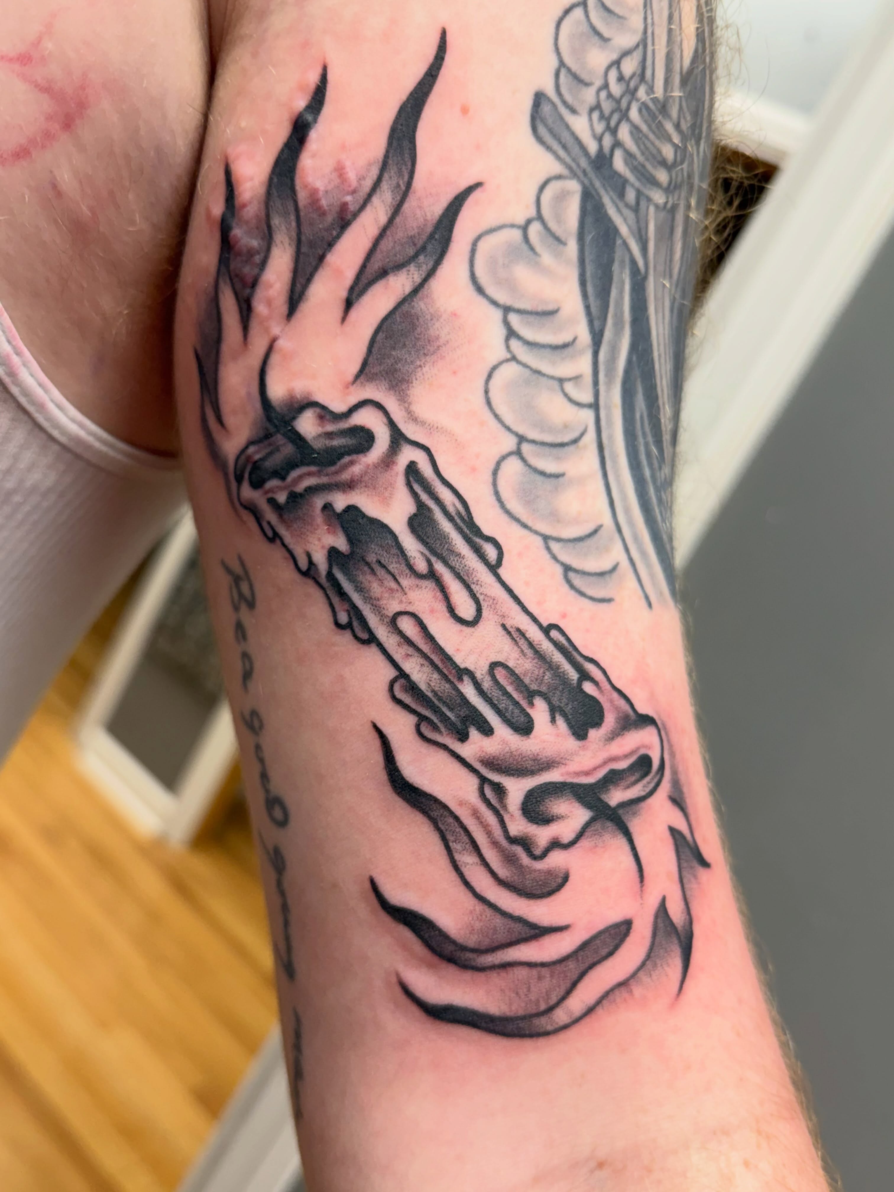 Tattoo by @almostmiketattoos_ — black_and_grey