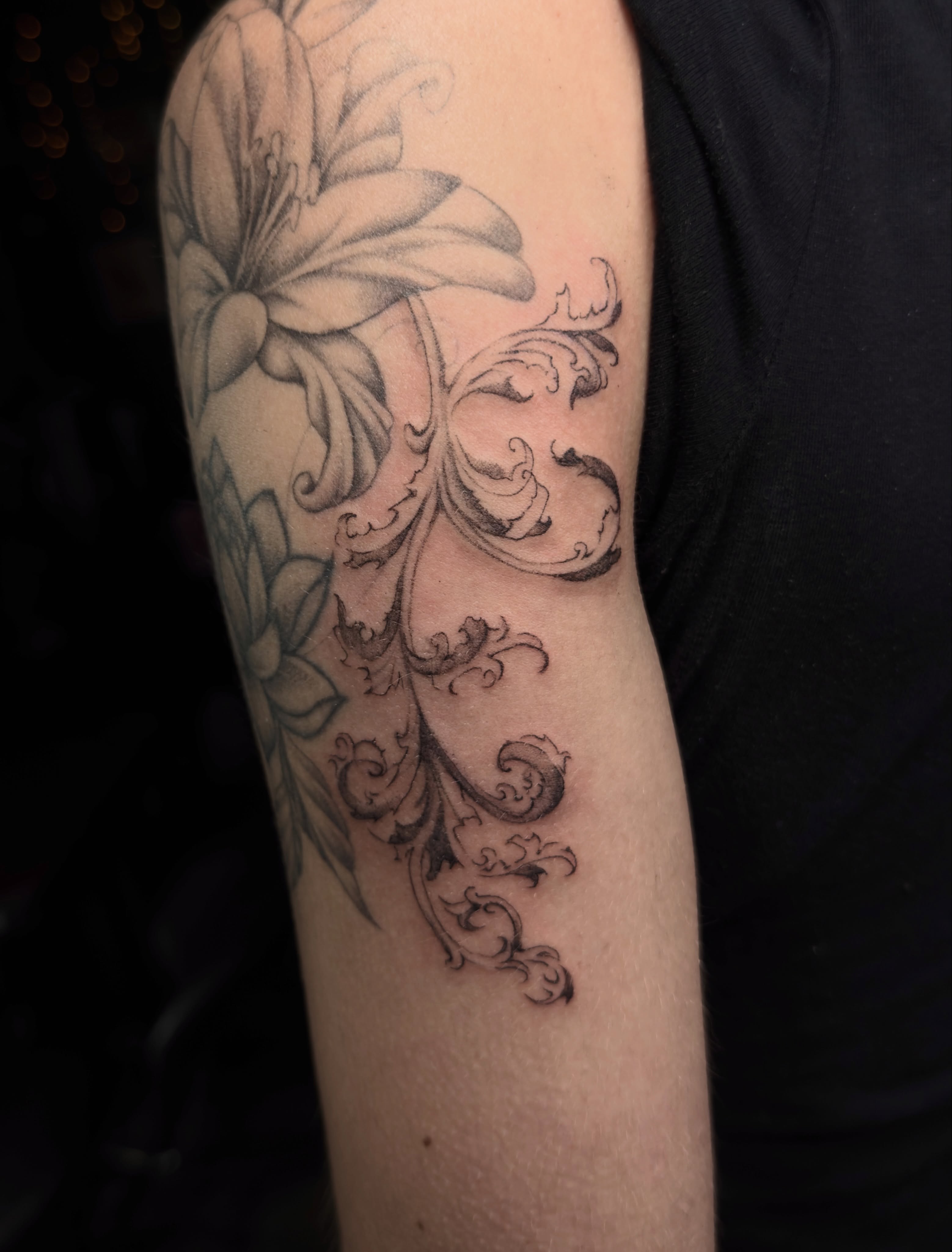 Tattoo by @black.swan.tattoos — black_and_grey