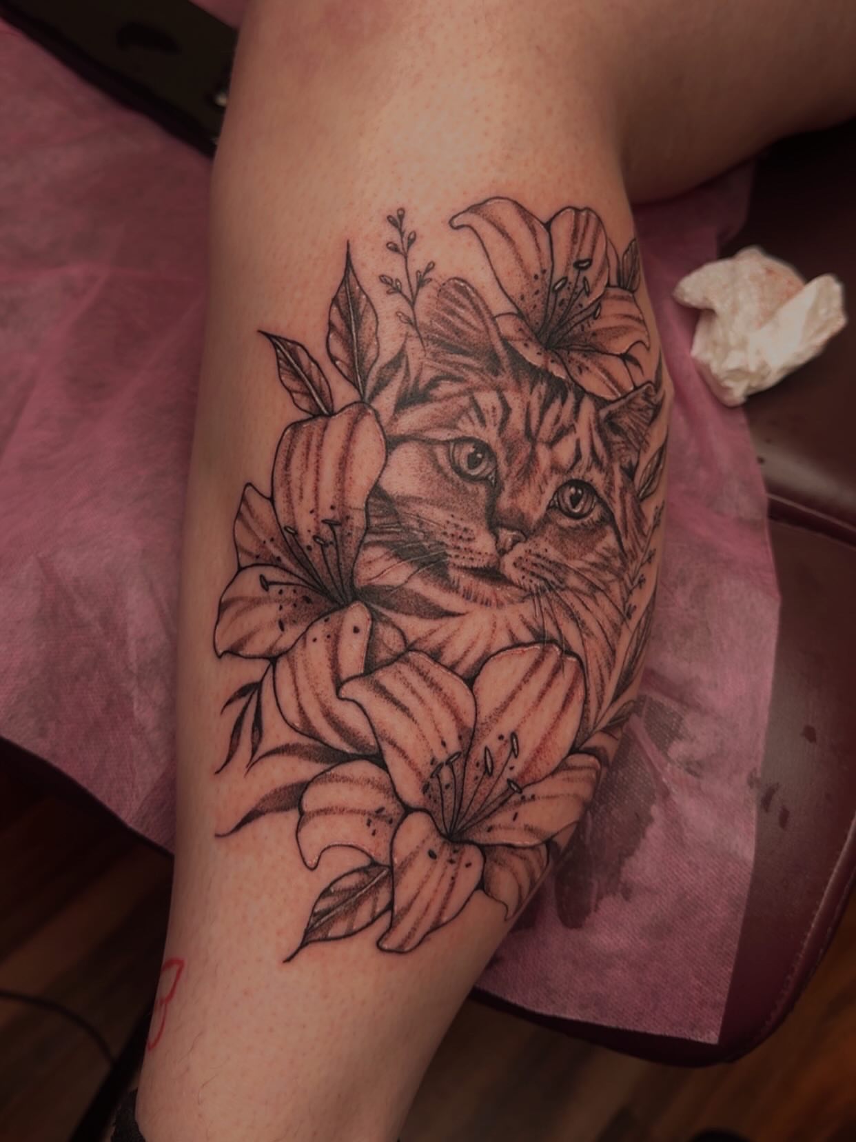 Tattoo by @pimp.myhide — realism, dotwork