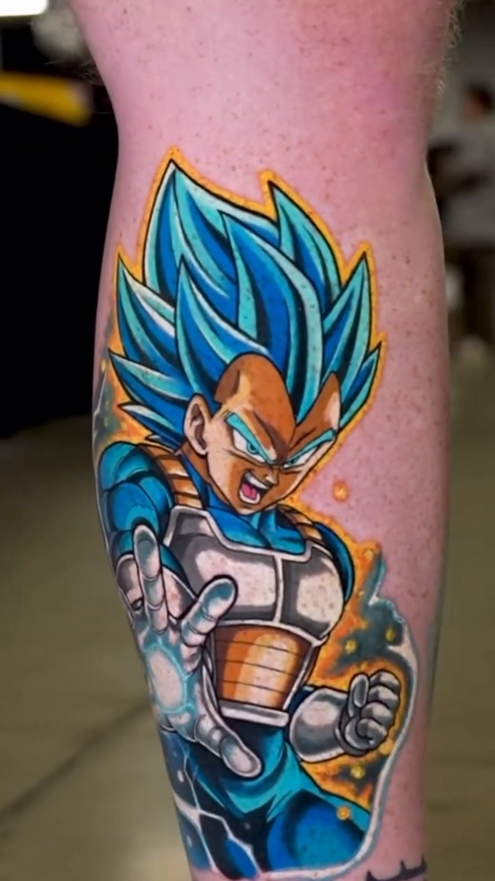 Vegeta from Dragon Ball Z anime tattoo by Dharma.tattoo