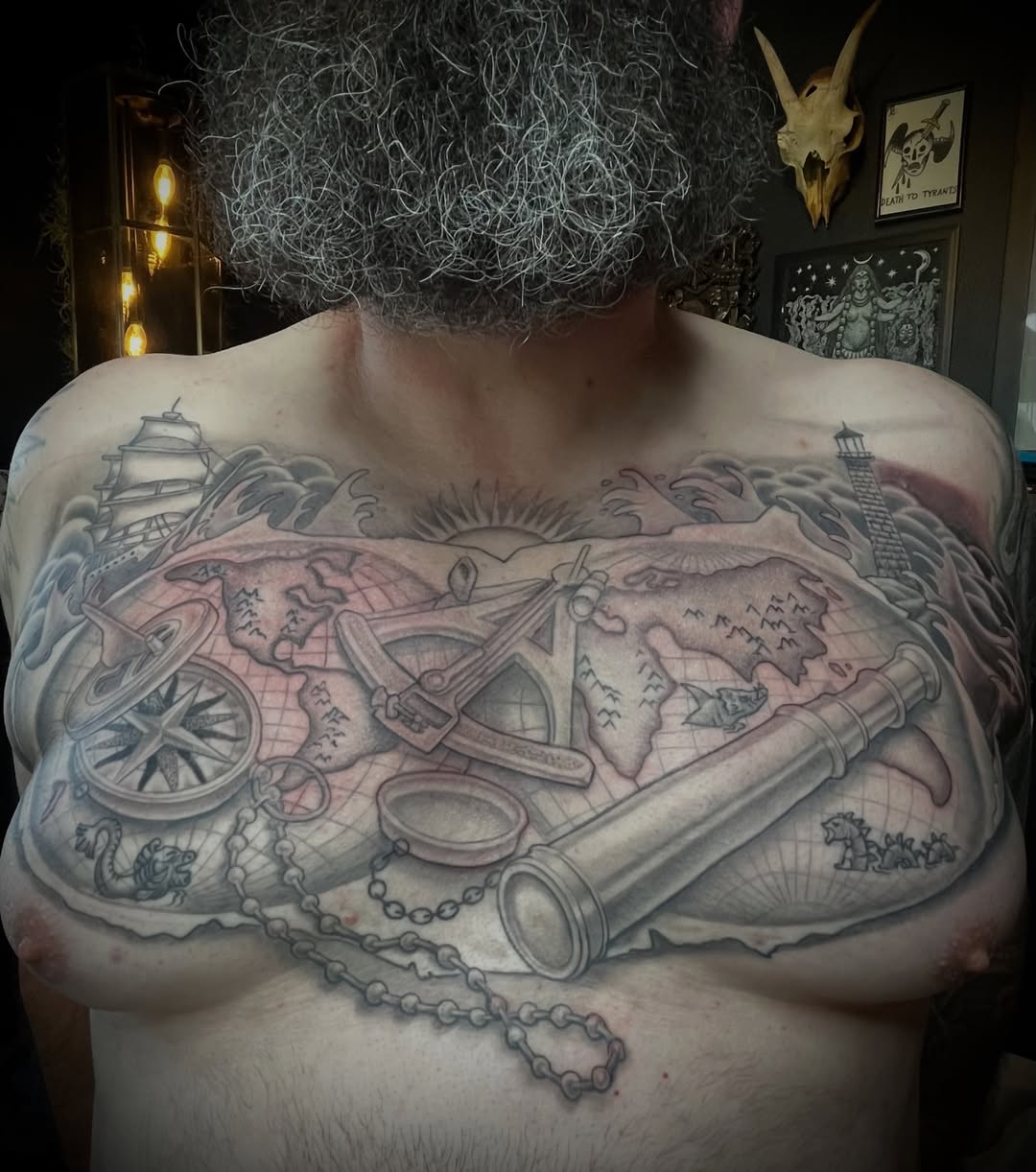 Tattoo by @velesara_tattoo — black_and_grey
