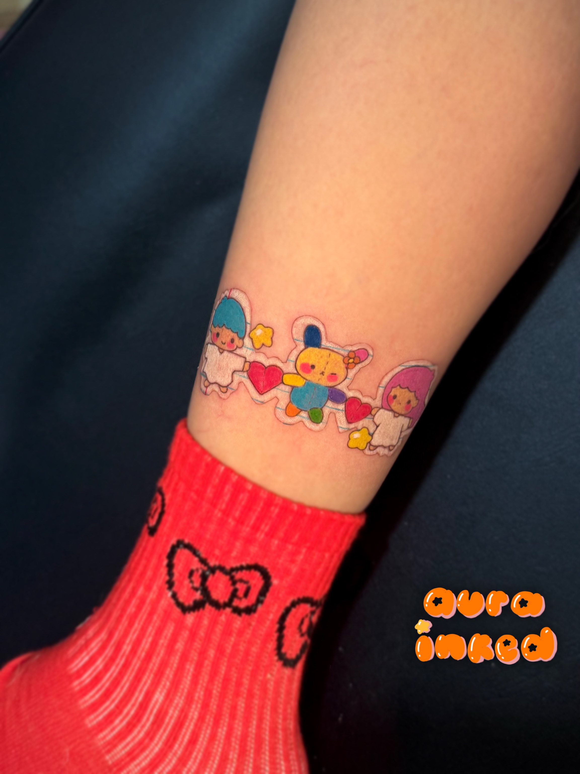 Anime characters anime tattoo on the forearm by Delly ⌯