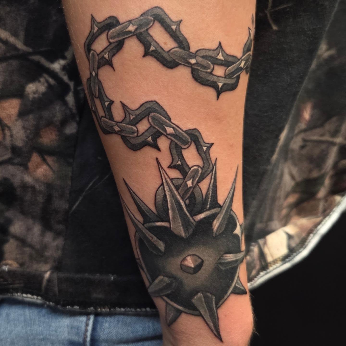 Tattoo by @batbonez โ black_and_grey