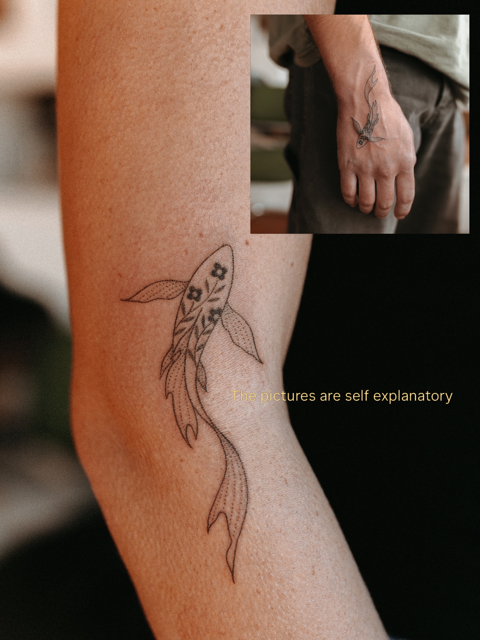 Shark dotwork tattoo on the forearm by Grace Wise - Handpoke Tattoos