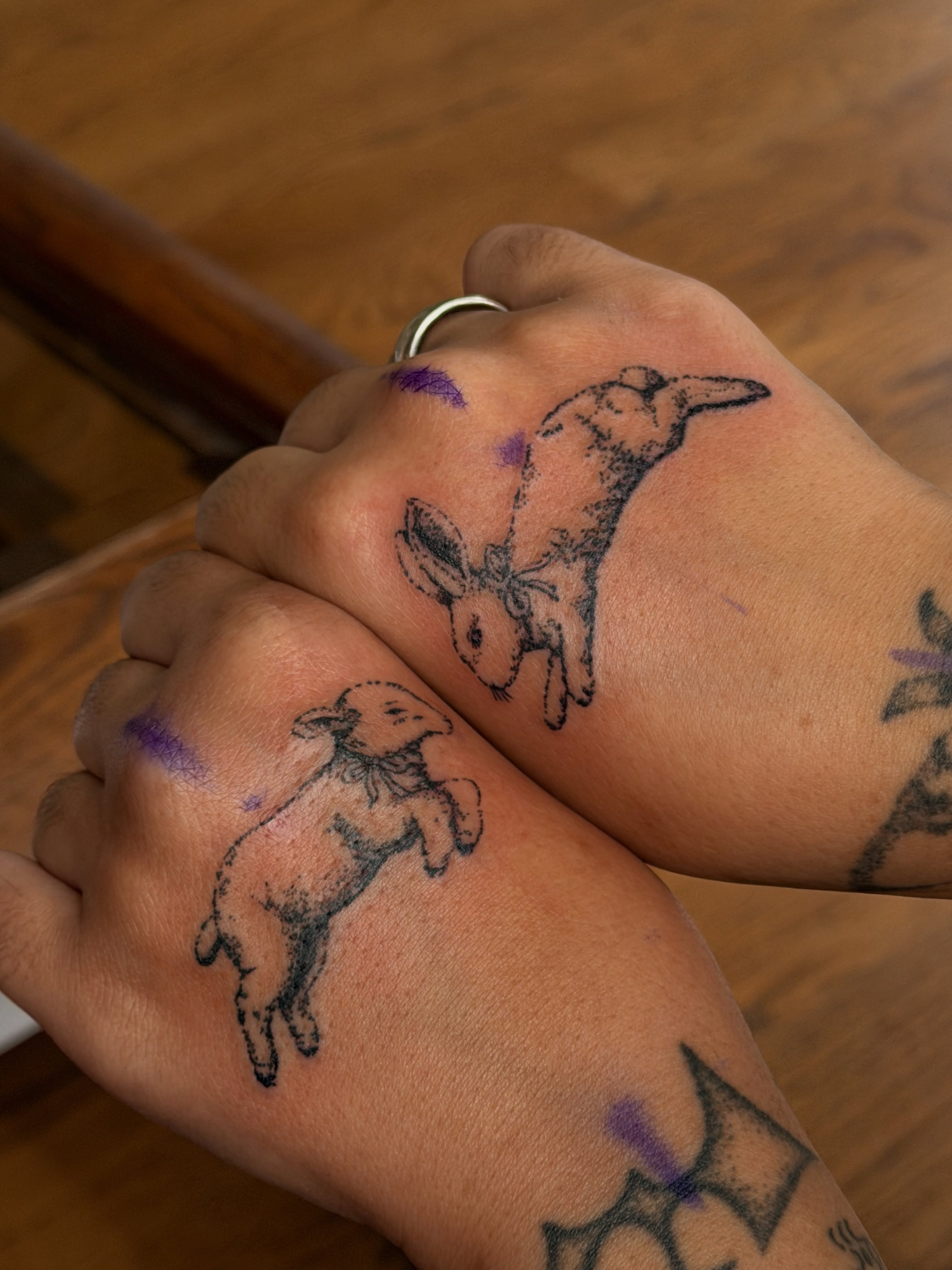 Goats black and grey tattoo on the forearm by Babymaxy Inks Llc