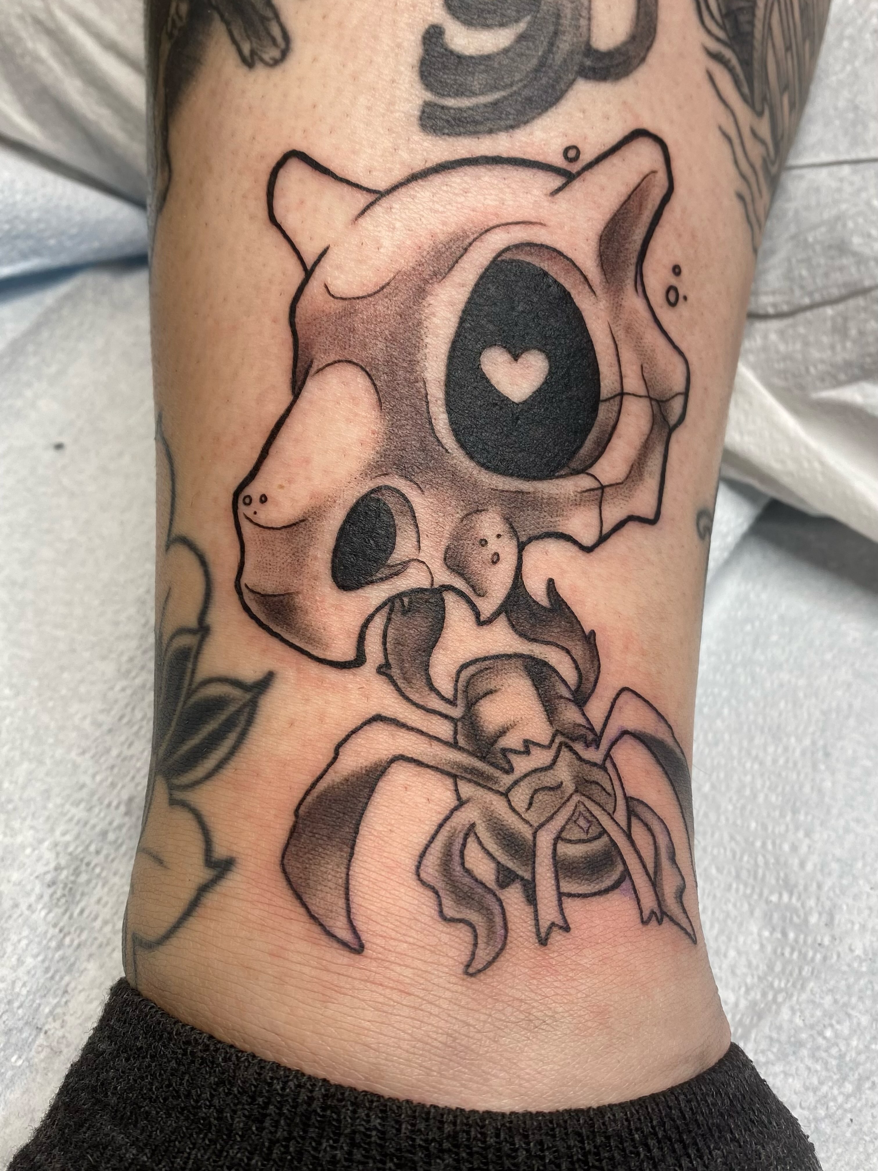 Tattoo by @gillygoatpokes — black_and_grey
