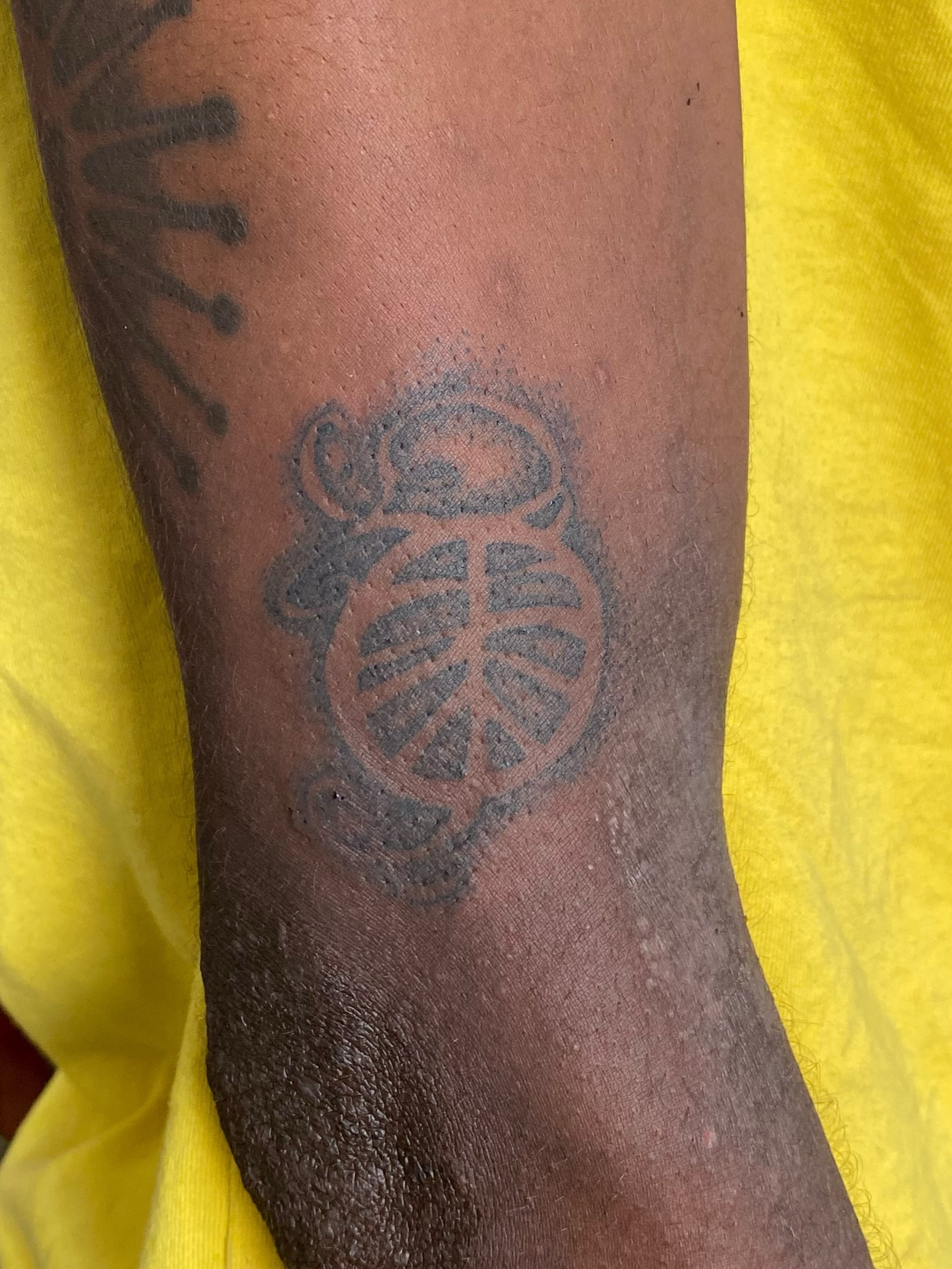 Scarab beetle dotwork tattoo on the forearm by @feverfeverish