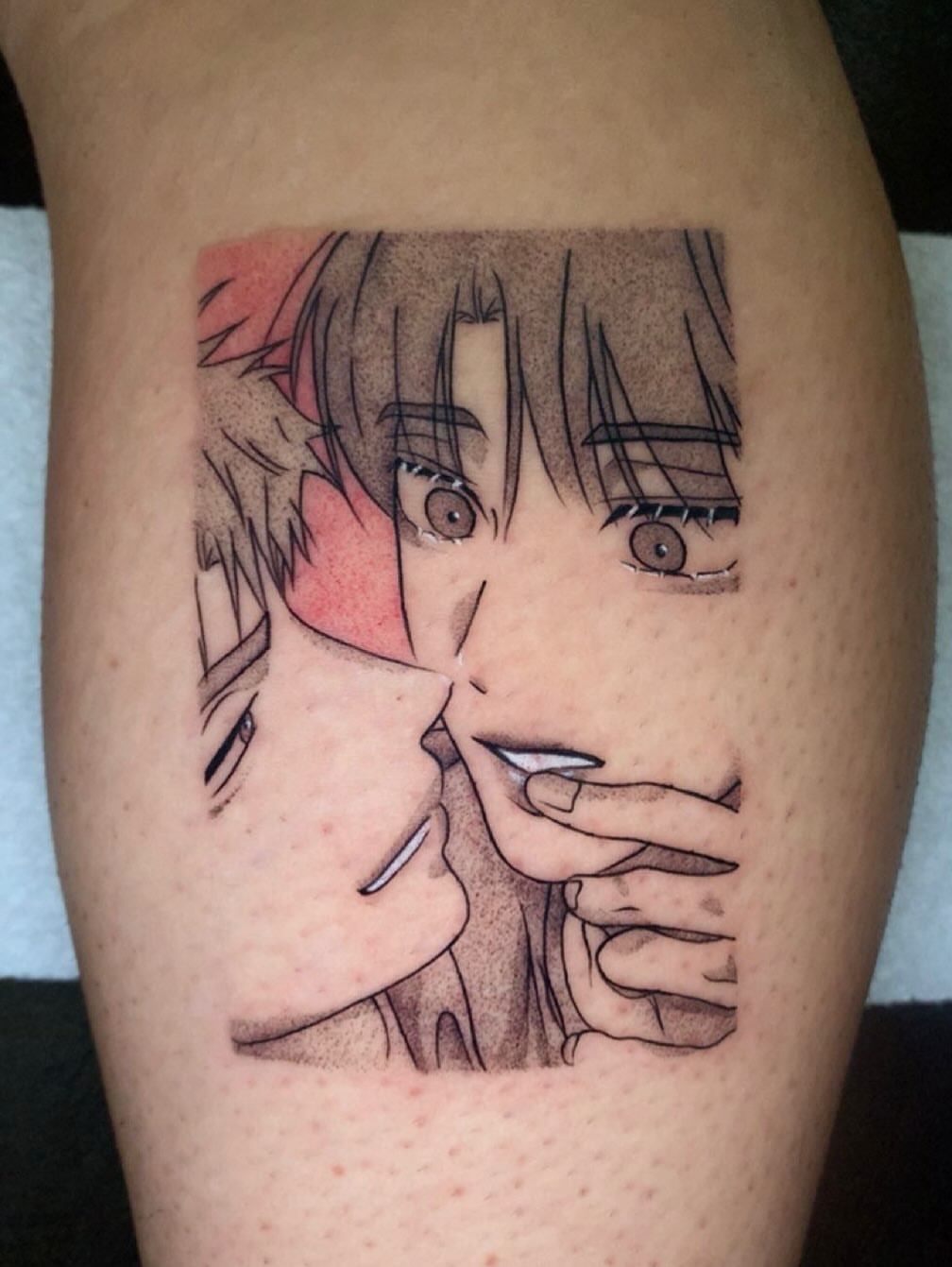 Tattoo by @maddiegtattoos — anime, dotwork