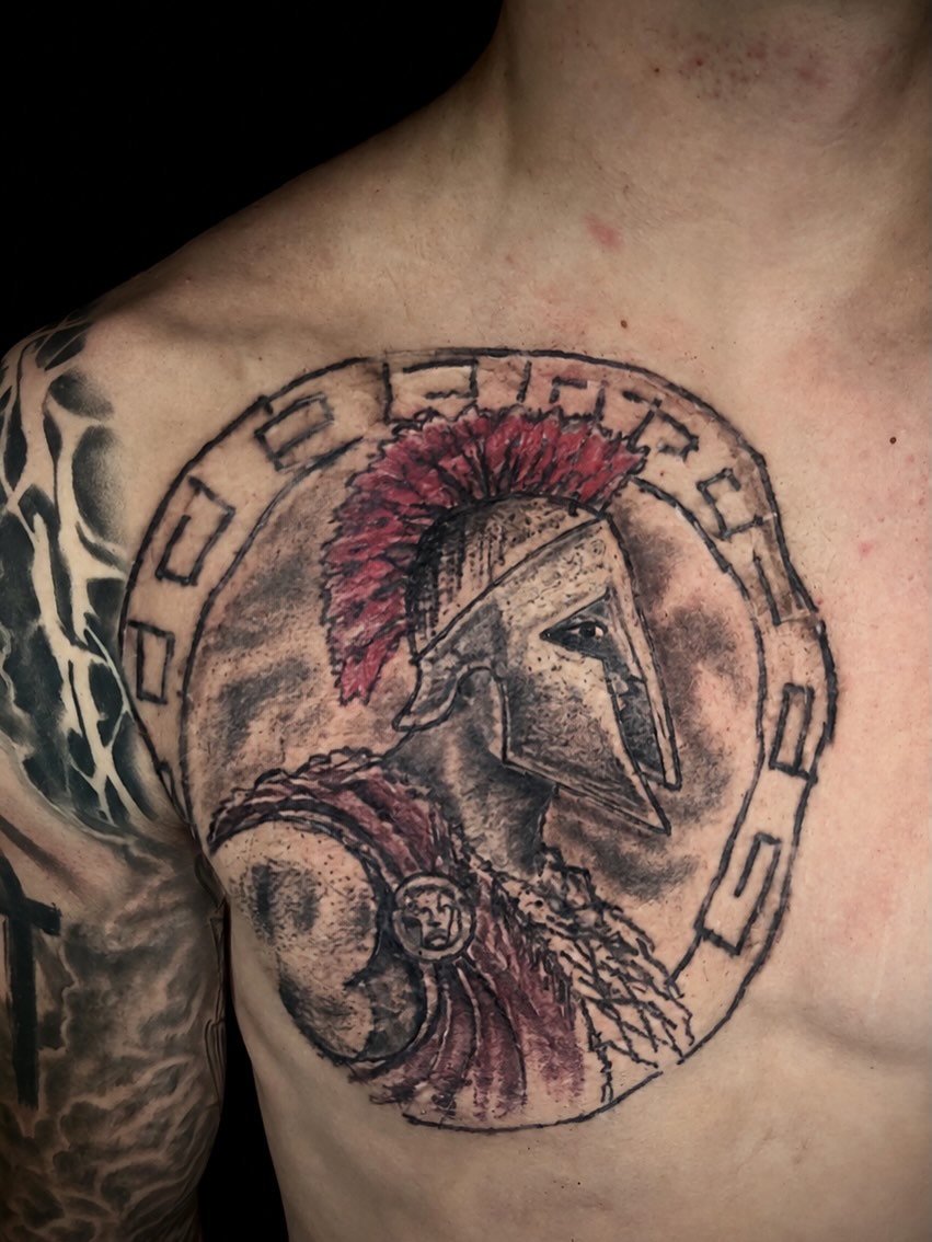 Tattoo by @romanstarkey_ — black_and_grey