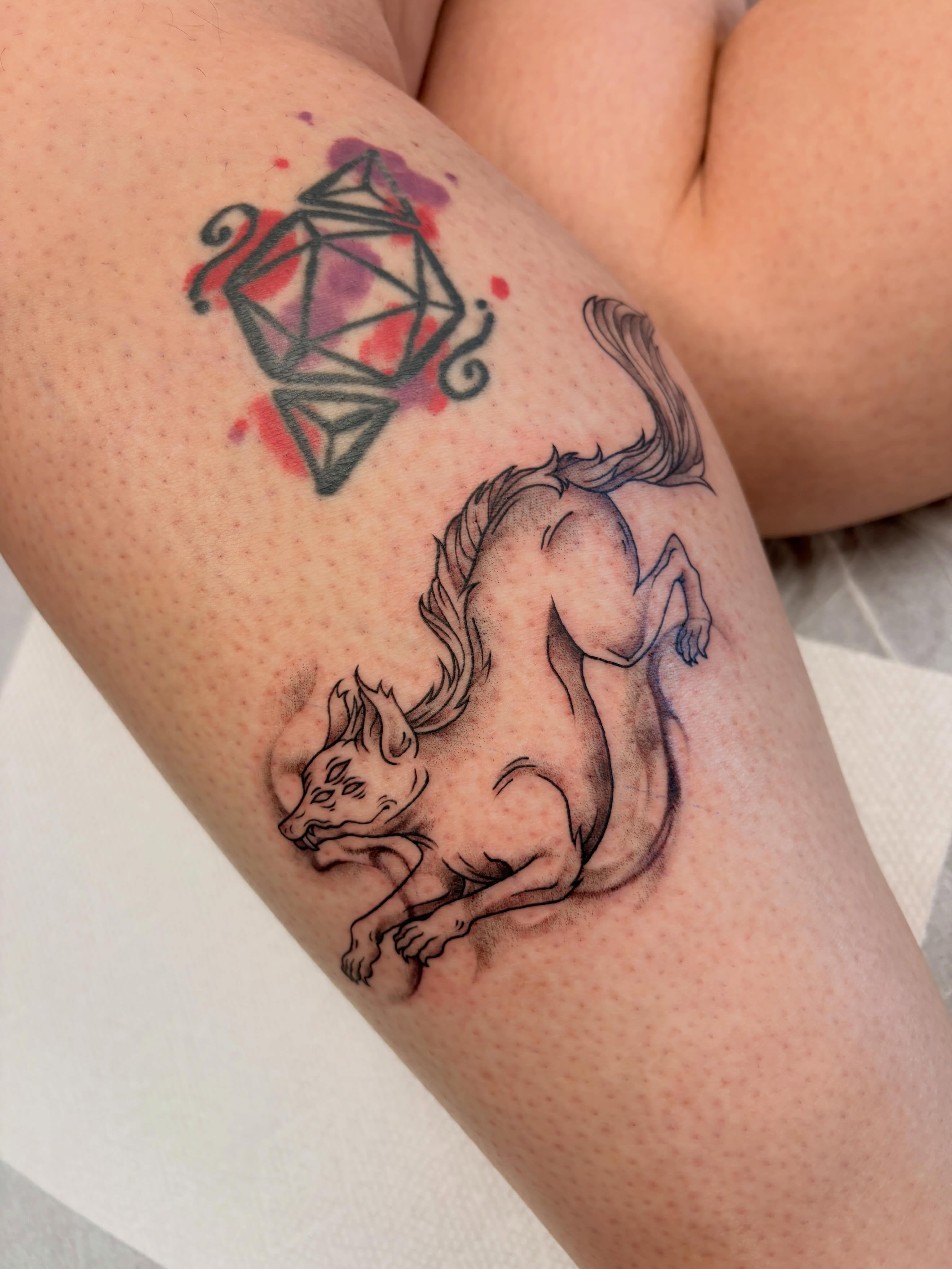 Tattoo by @shrimpfran โ black_and_grey, geometric