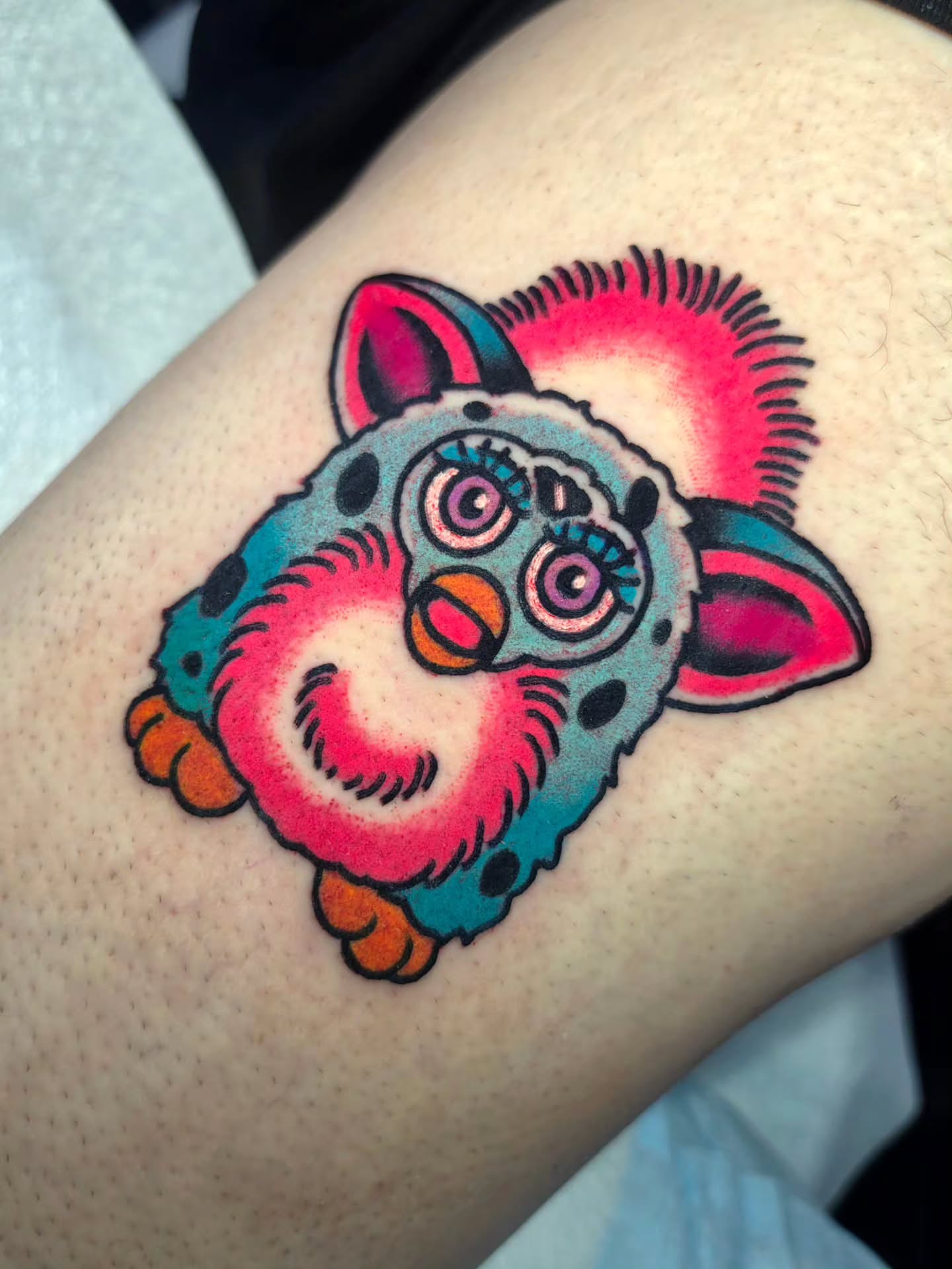 Clown American traditional tattoo on the forearm by 𝔎𝔦𝔯𝔞 𝔅𝔦𝔰𝔥𝔬𝔭