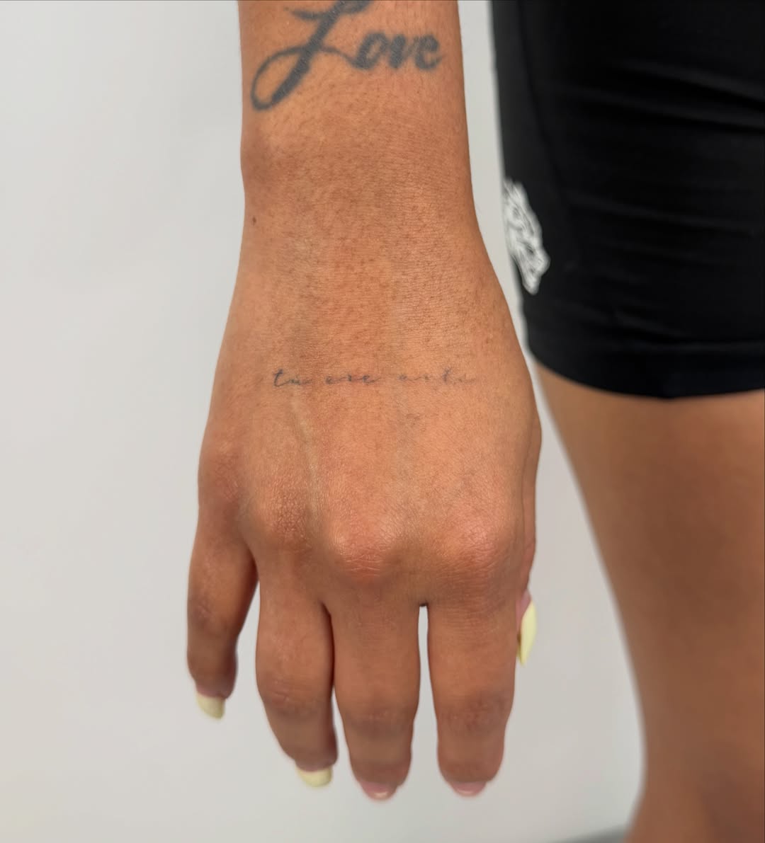 Script lettering lettering script tattoo on the hand by Alex