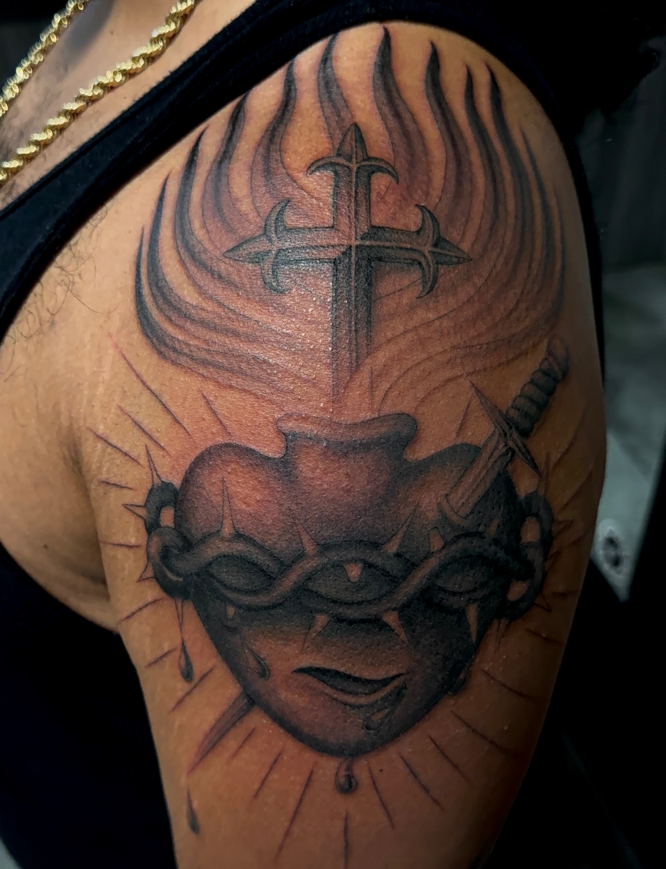 Tattoo by @connalcreates — black_and_grey, realism