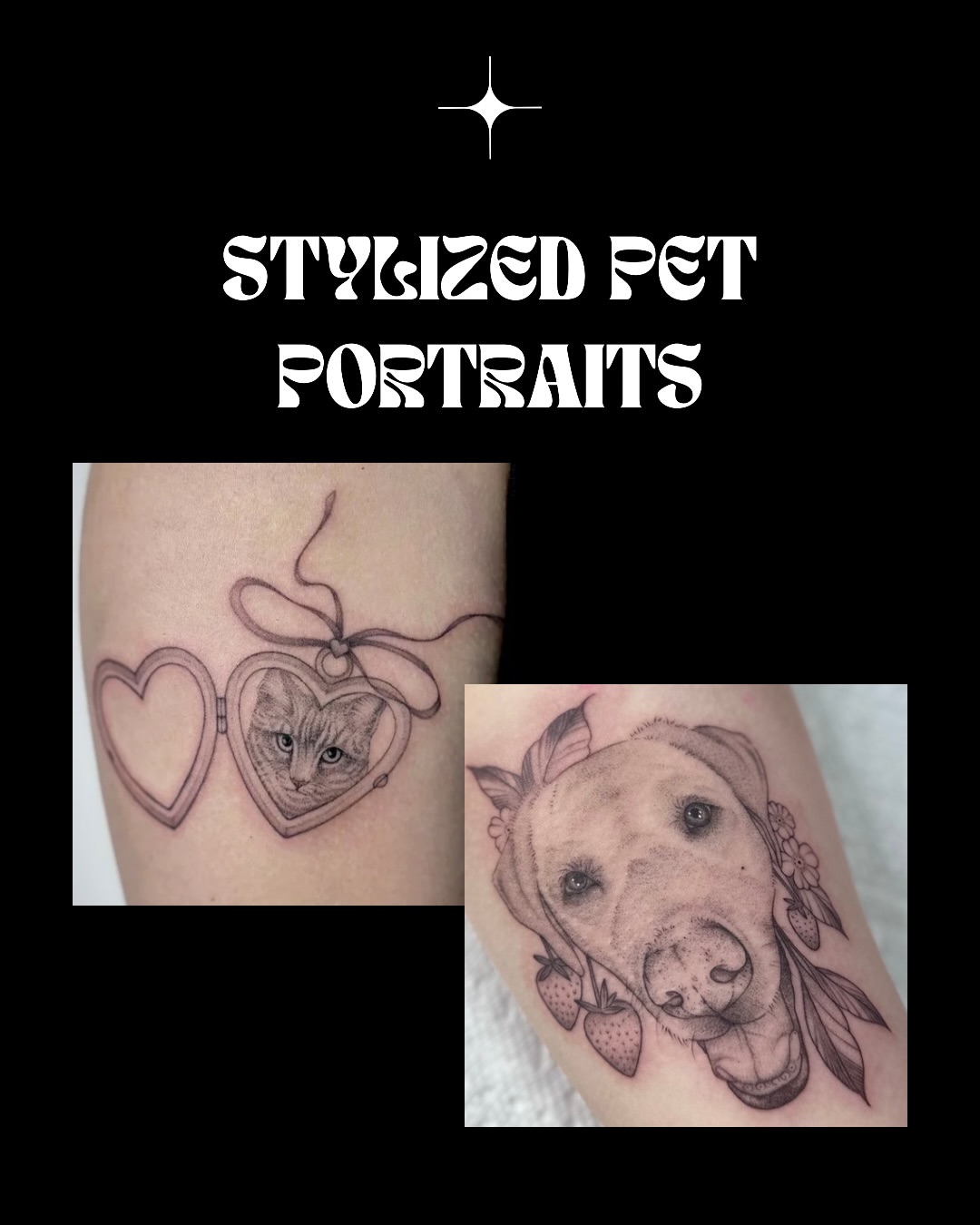 Pet portraits realism tattoo on the forearm by Victoria Lamorte