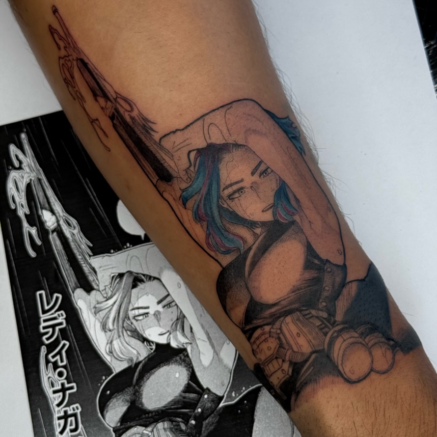 Tattoo by @roselutattoo β anime, dotwork
