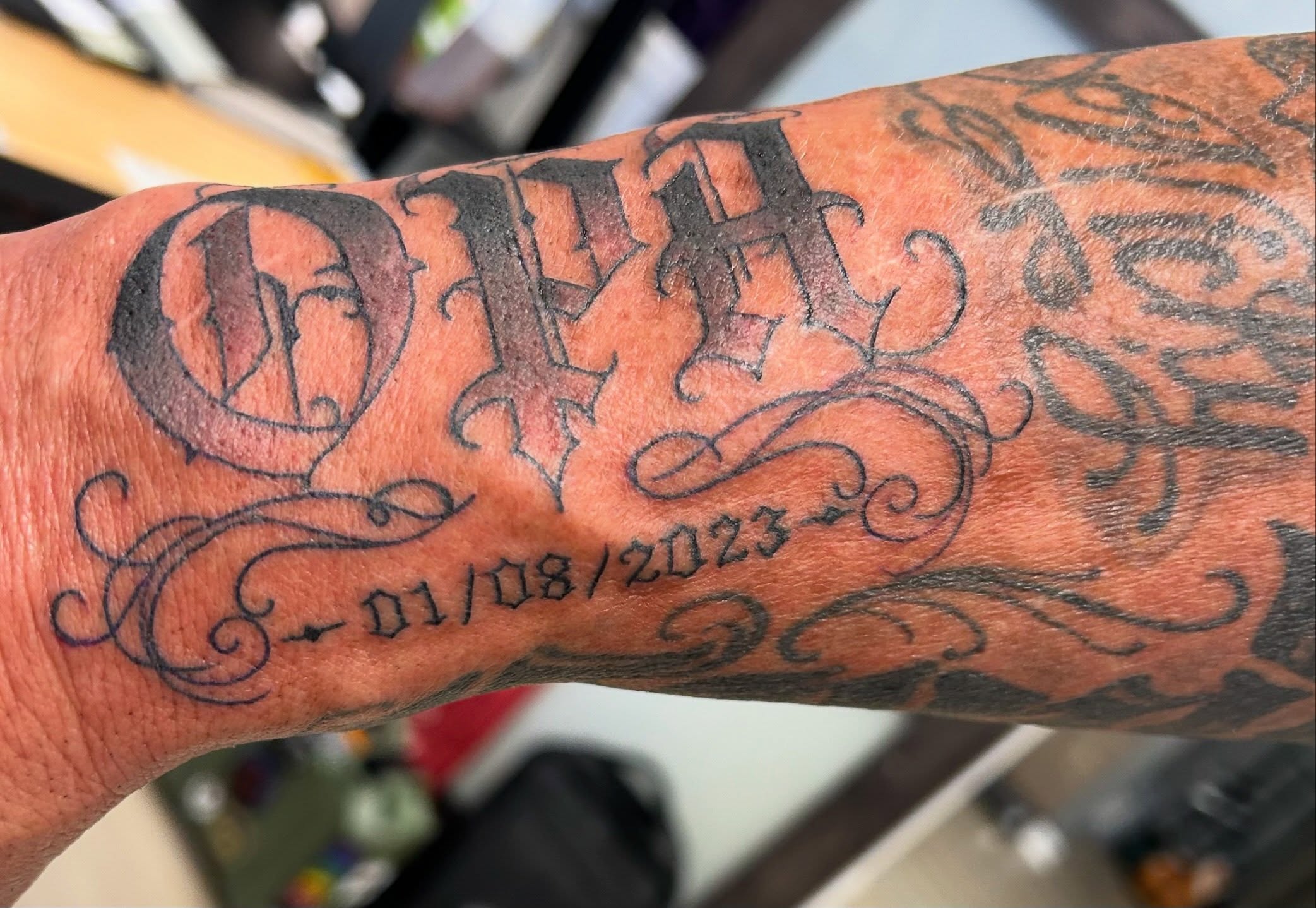Tattoo by @esaconytattoo — lettering_script