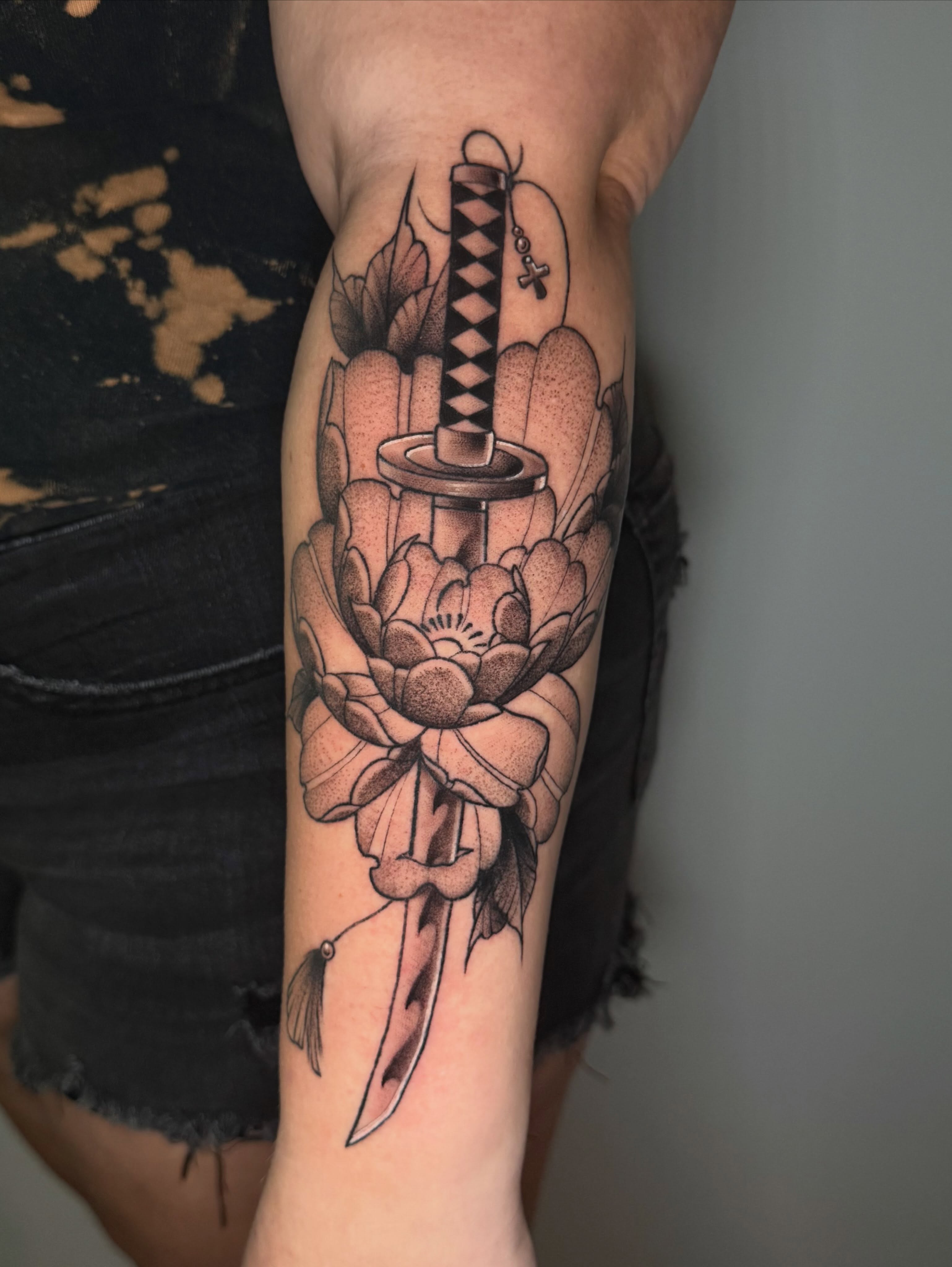 Tattoo by @hailyeahtattoos — black_and_grey, realism