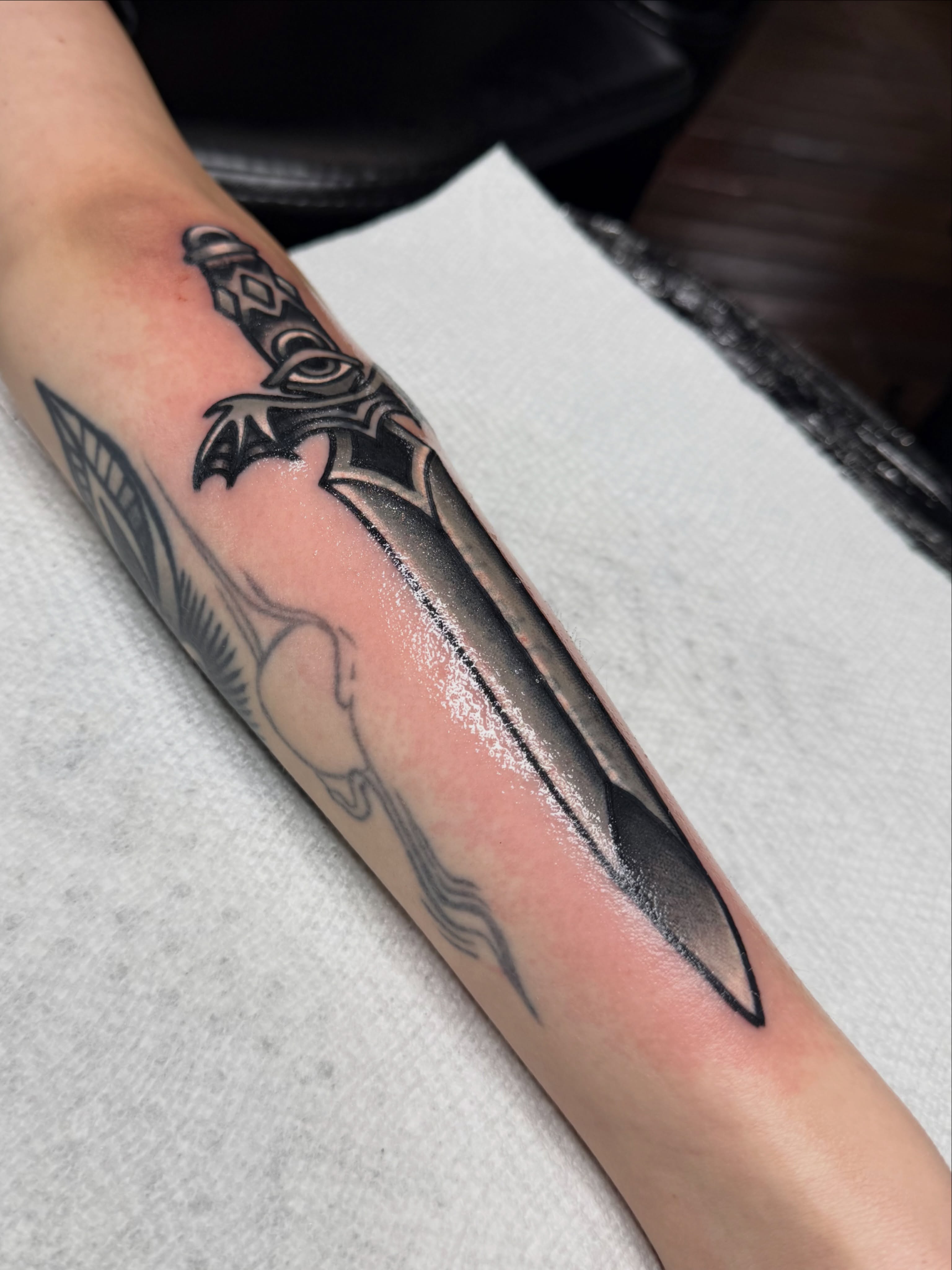 Tattoo by @logansightart — black_and_grey