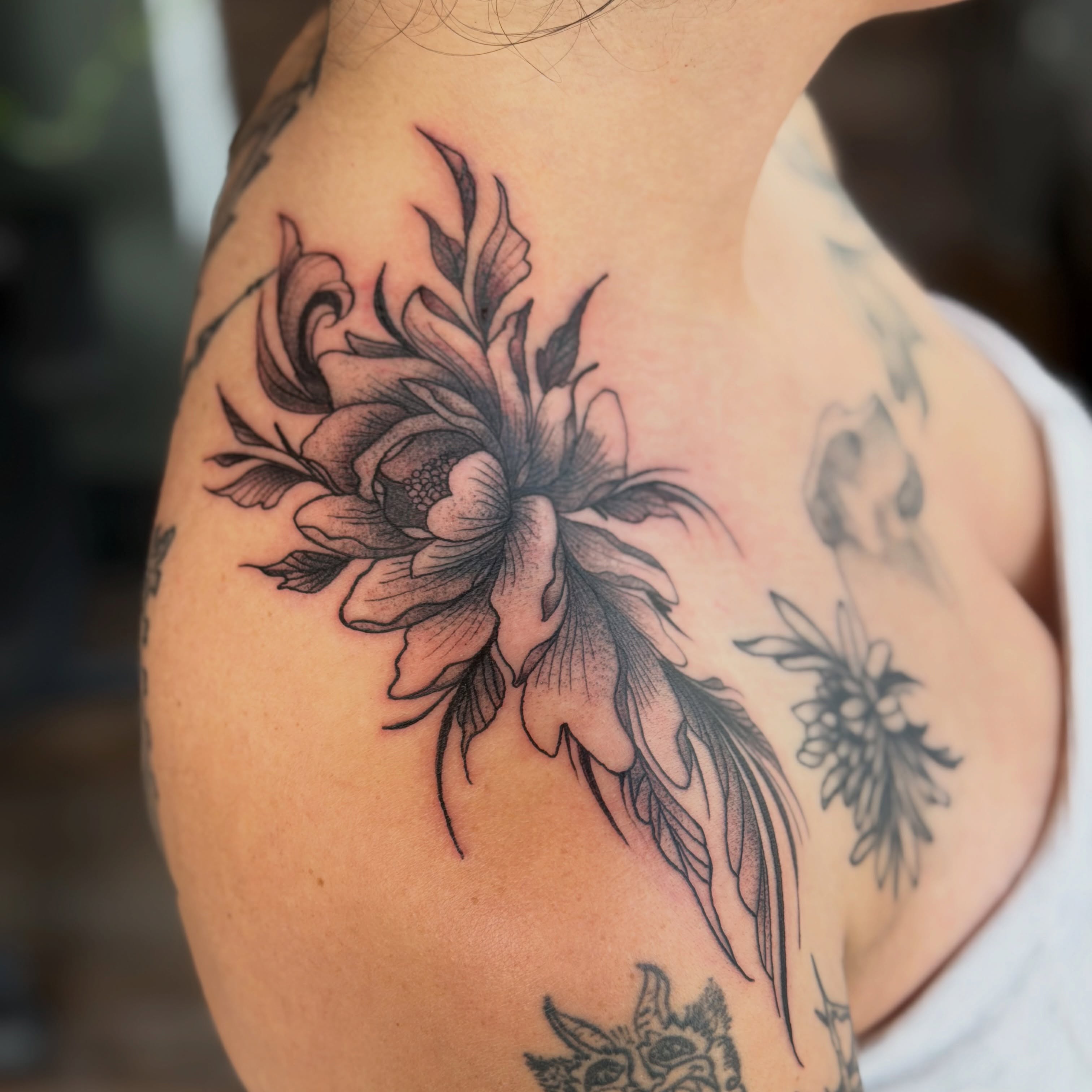 Tattoo by @loveyoutodeathtattoo — black_and_grey