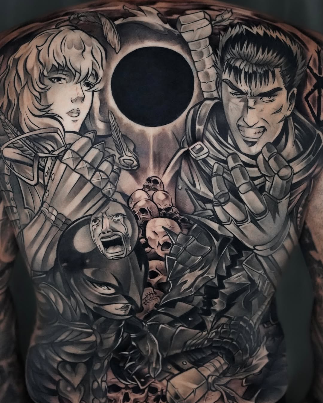 Tattoo by @hideaki.ink — anime, black_and_grey
