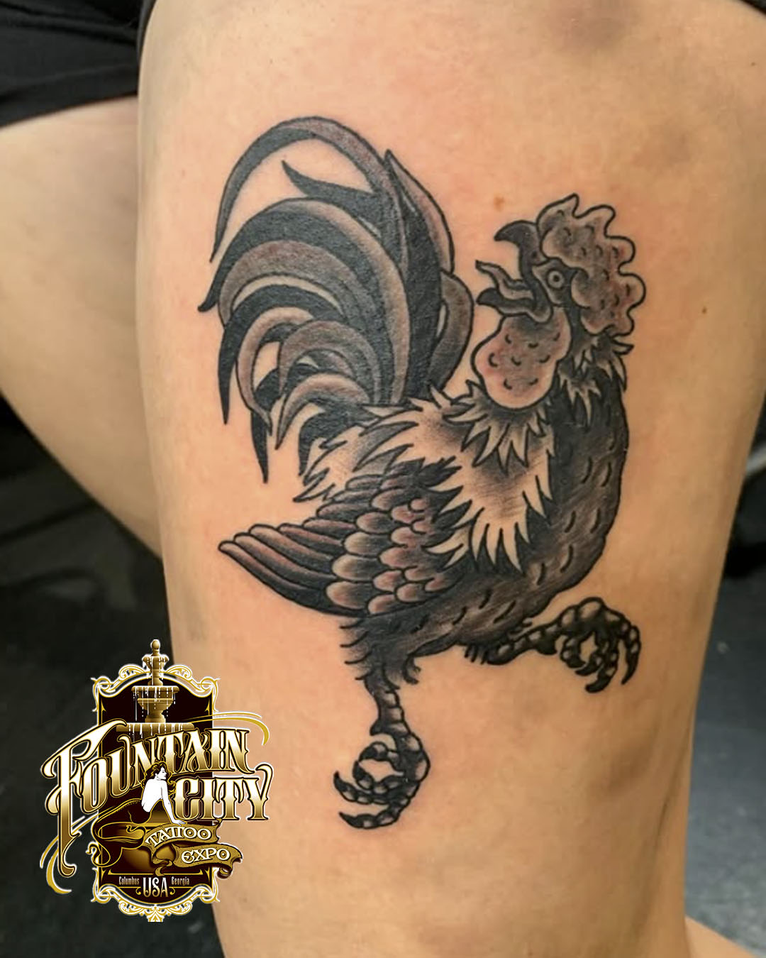 Tattoo by @flowerpunktattoo — black_and_grey