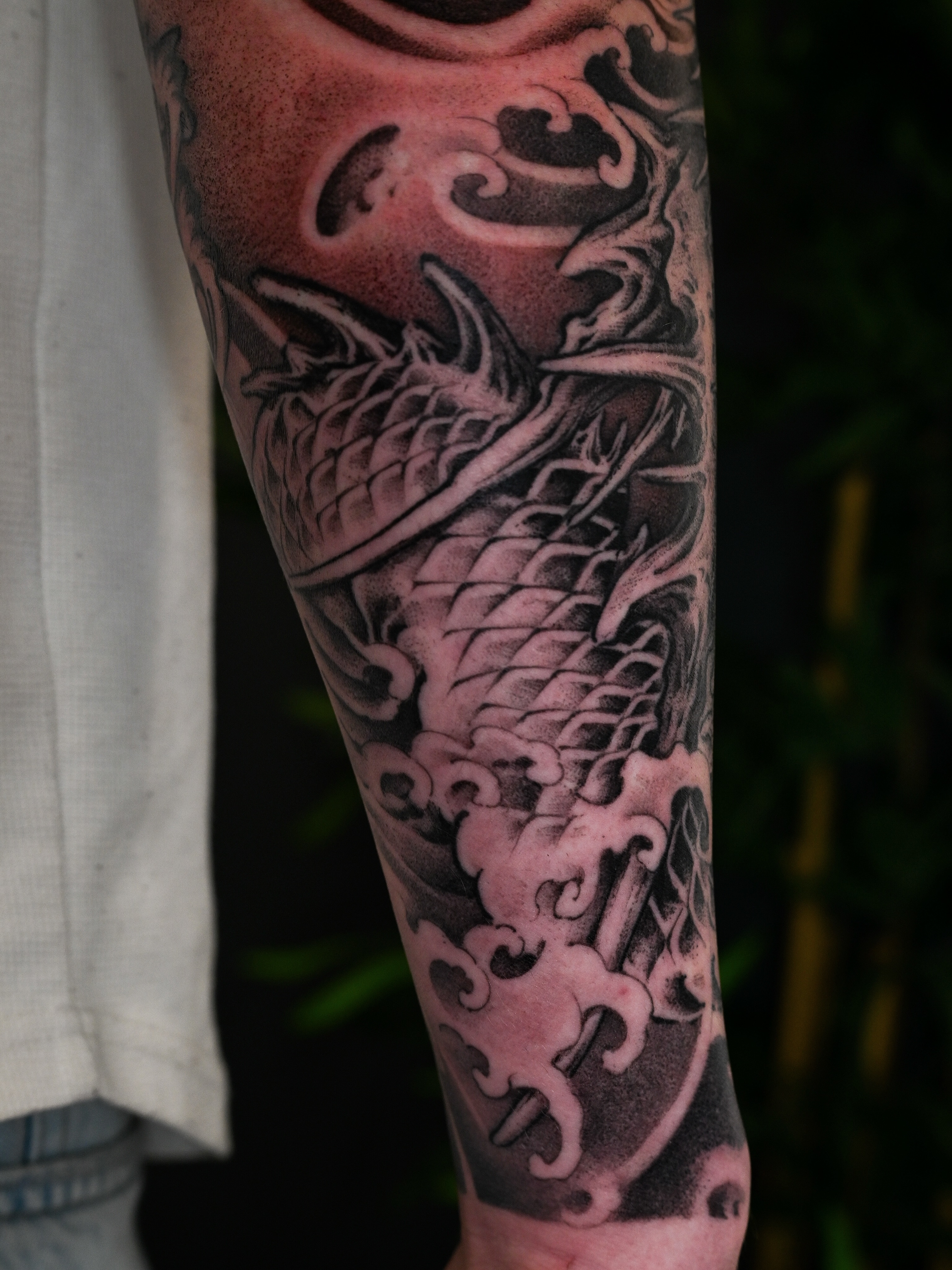 Tattoo by @evian_tat — black_and_grey, japanese_irezumi