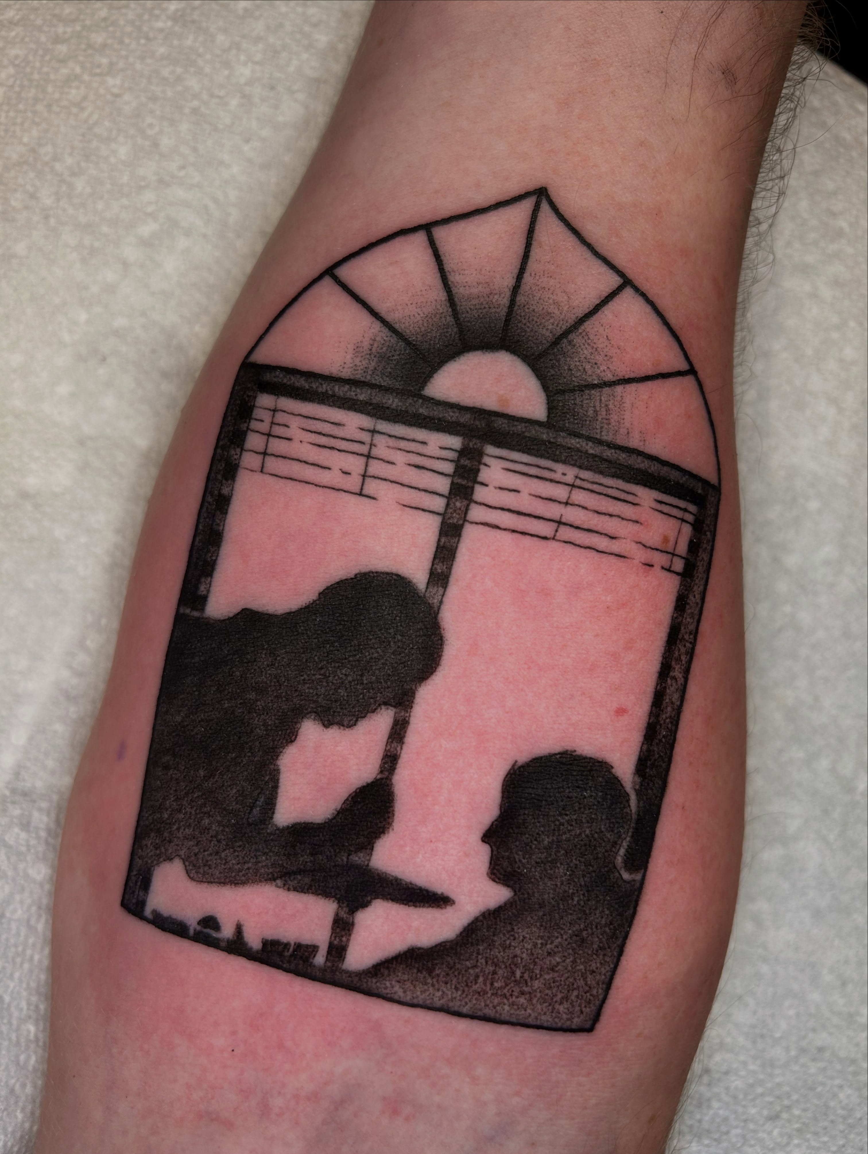 Tattoo by @skeletonkeytattoos — black_and_grey