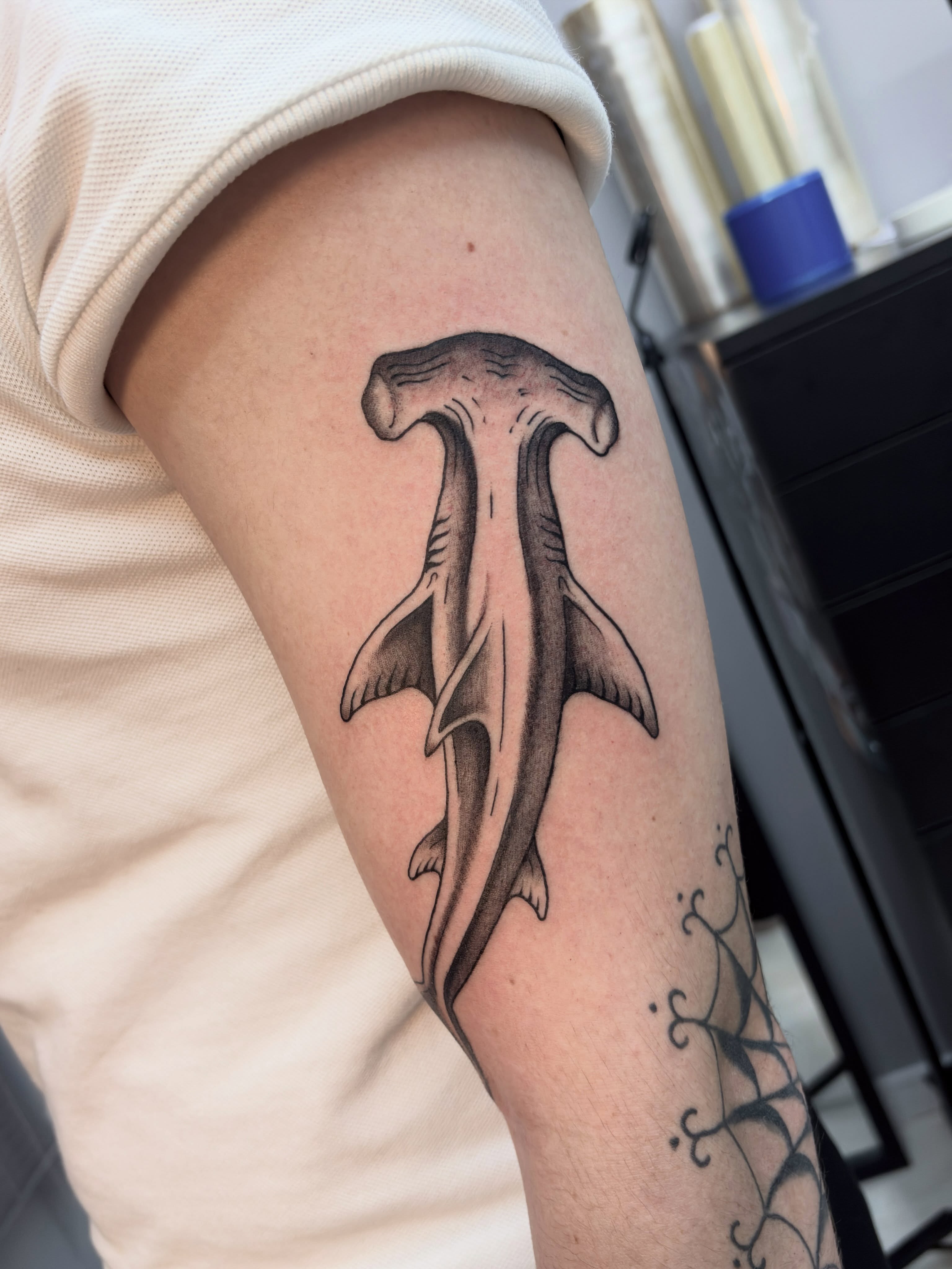 Tattoo by @naganumatattoo — black_and_grey