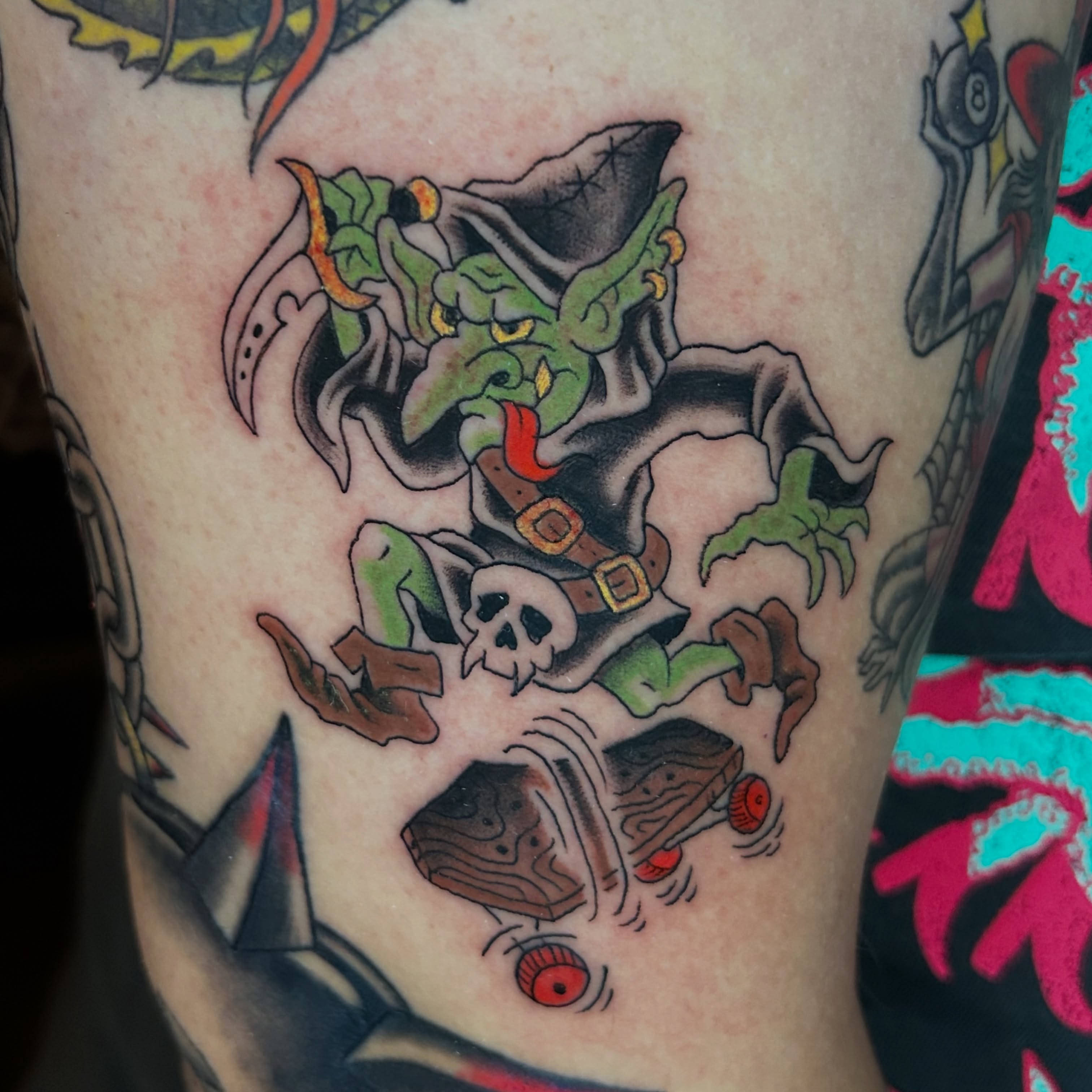Tattoo by @dirtyblackboots — american_traditional, trash_polka