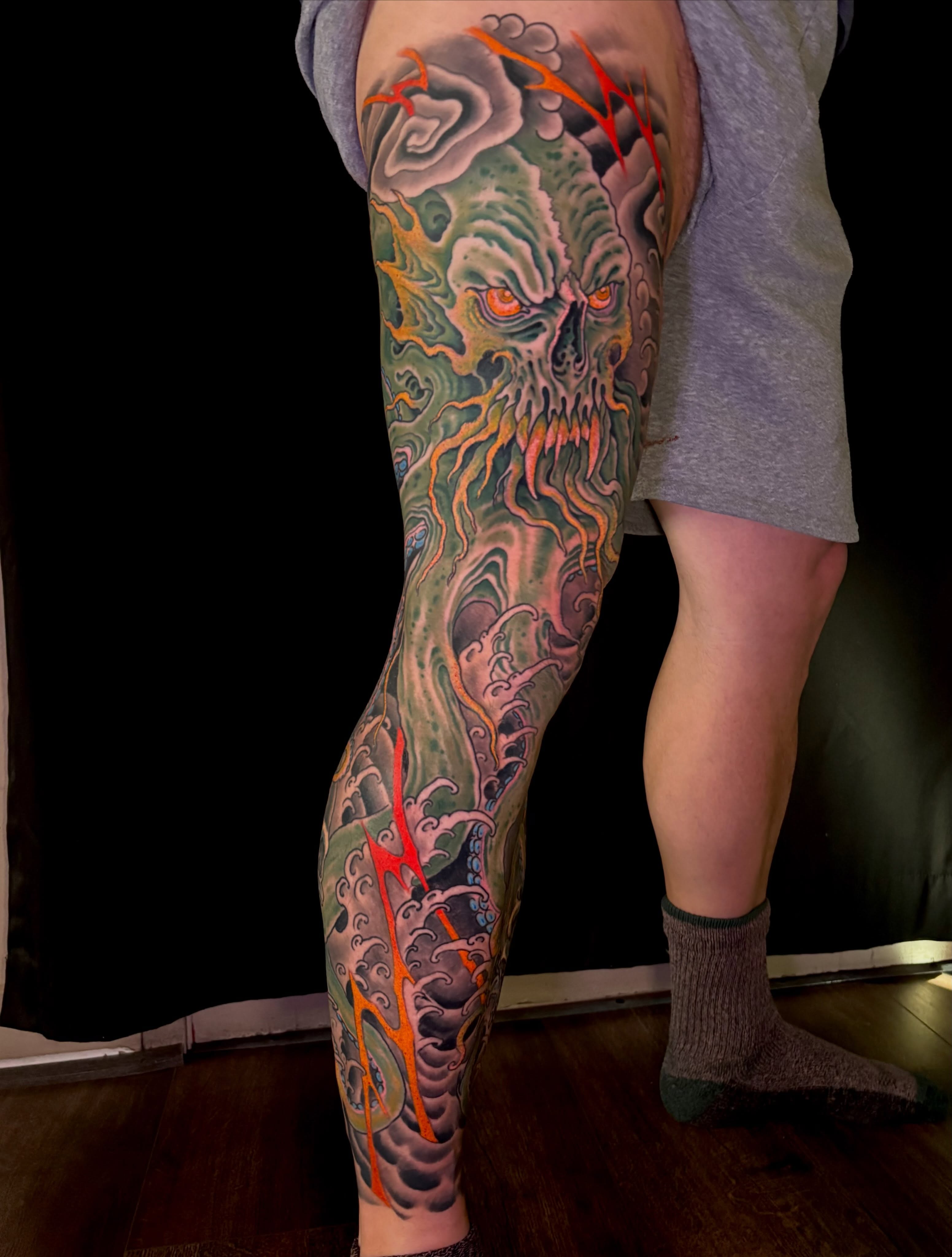 Tattoo by @elijahcole — japanese_irezumi, dotwork