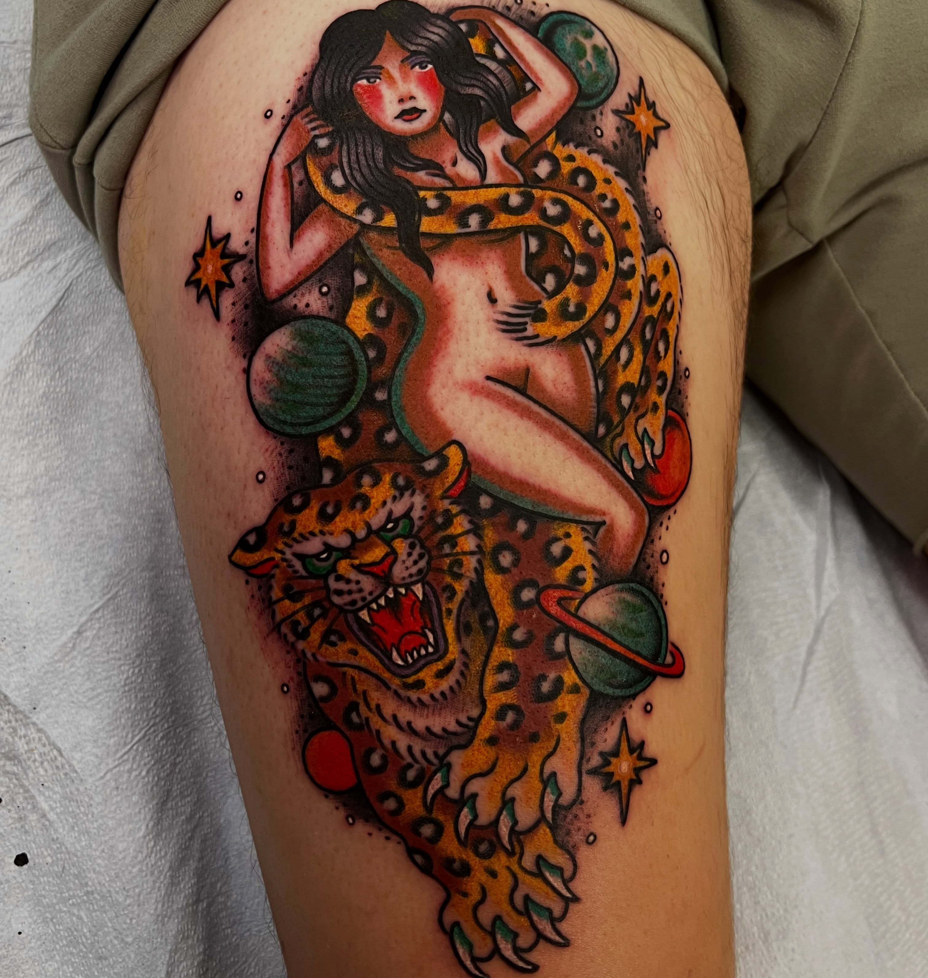 Tattoo by @chrisromolini — american_traditional, dotwork