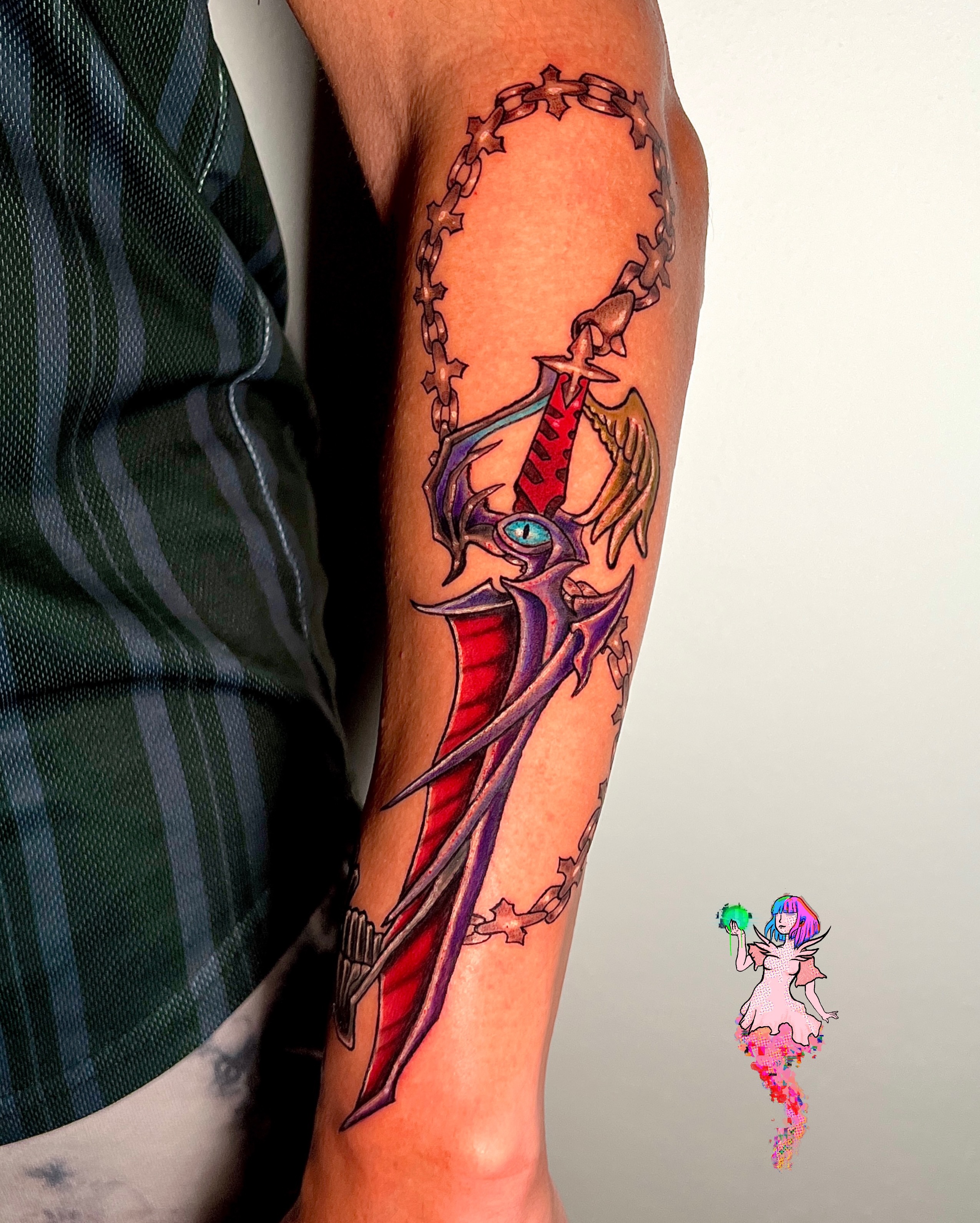Dragon American traditional tattoo on the forearm by Aguaviva.uv Tattoos 🇵🇷