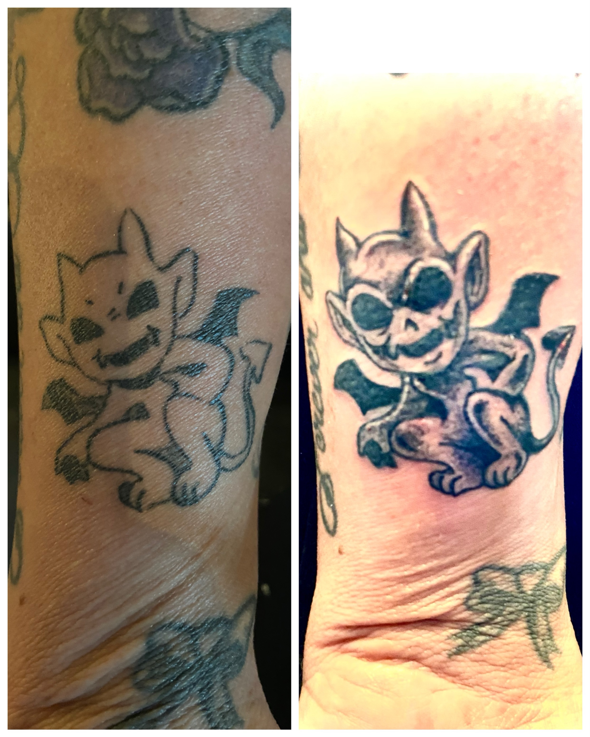 Tattoo by @crabbystabztattoos — black_and_grey