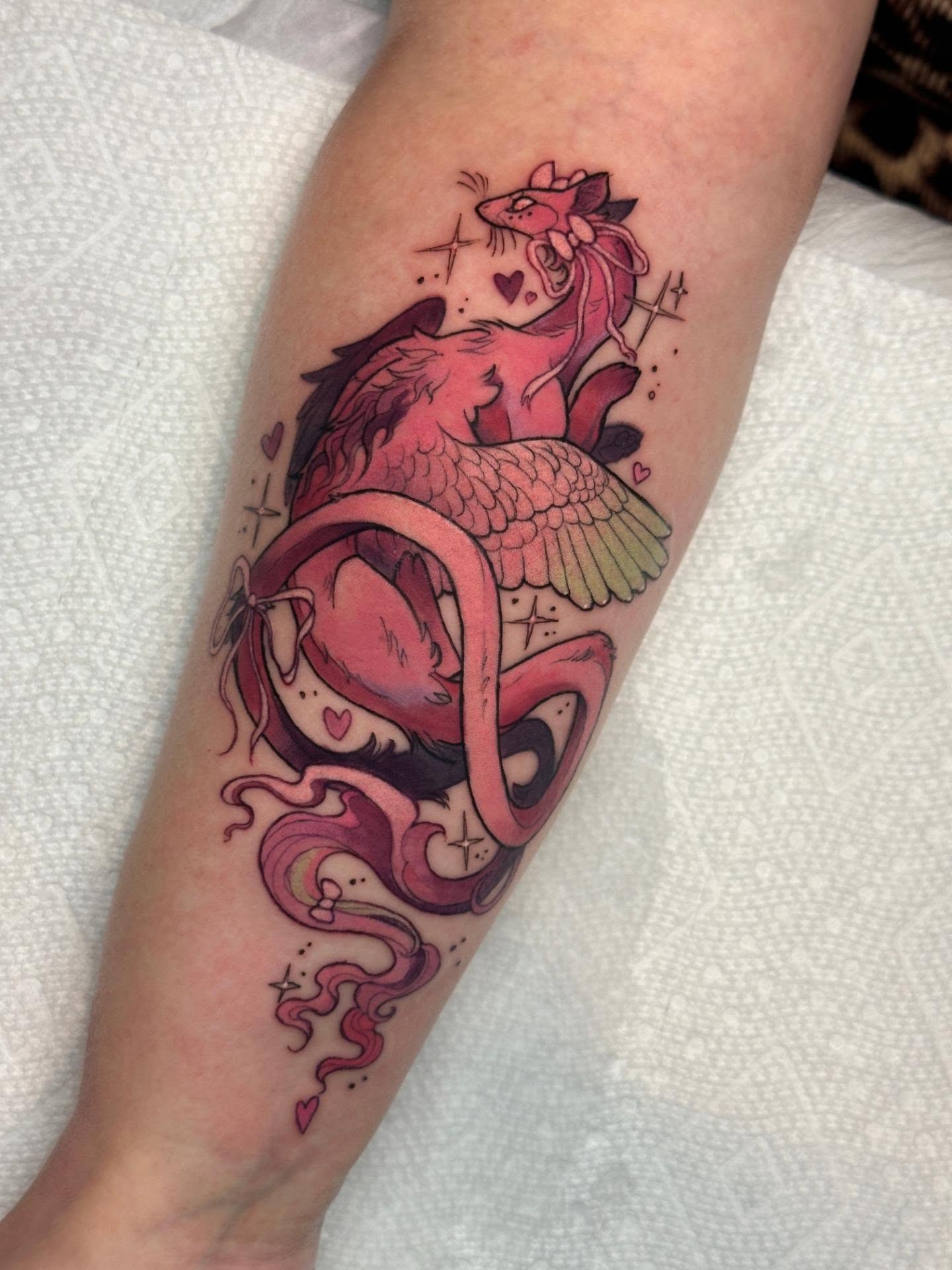 Mermaid new school tattoo on the forearm by Sasha Wren