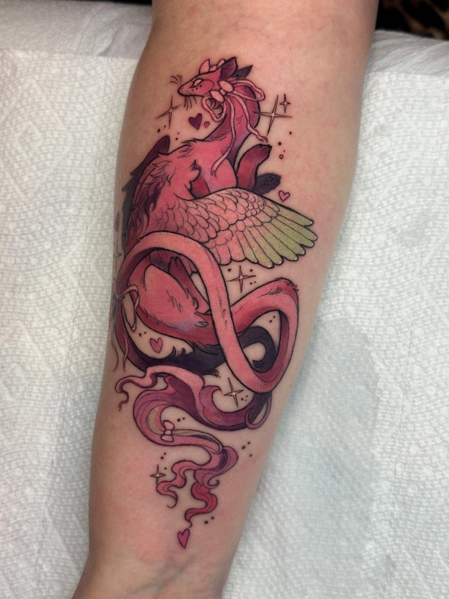 Mermaid new school tattoo on the forearm by Sasha Wren