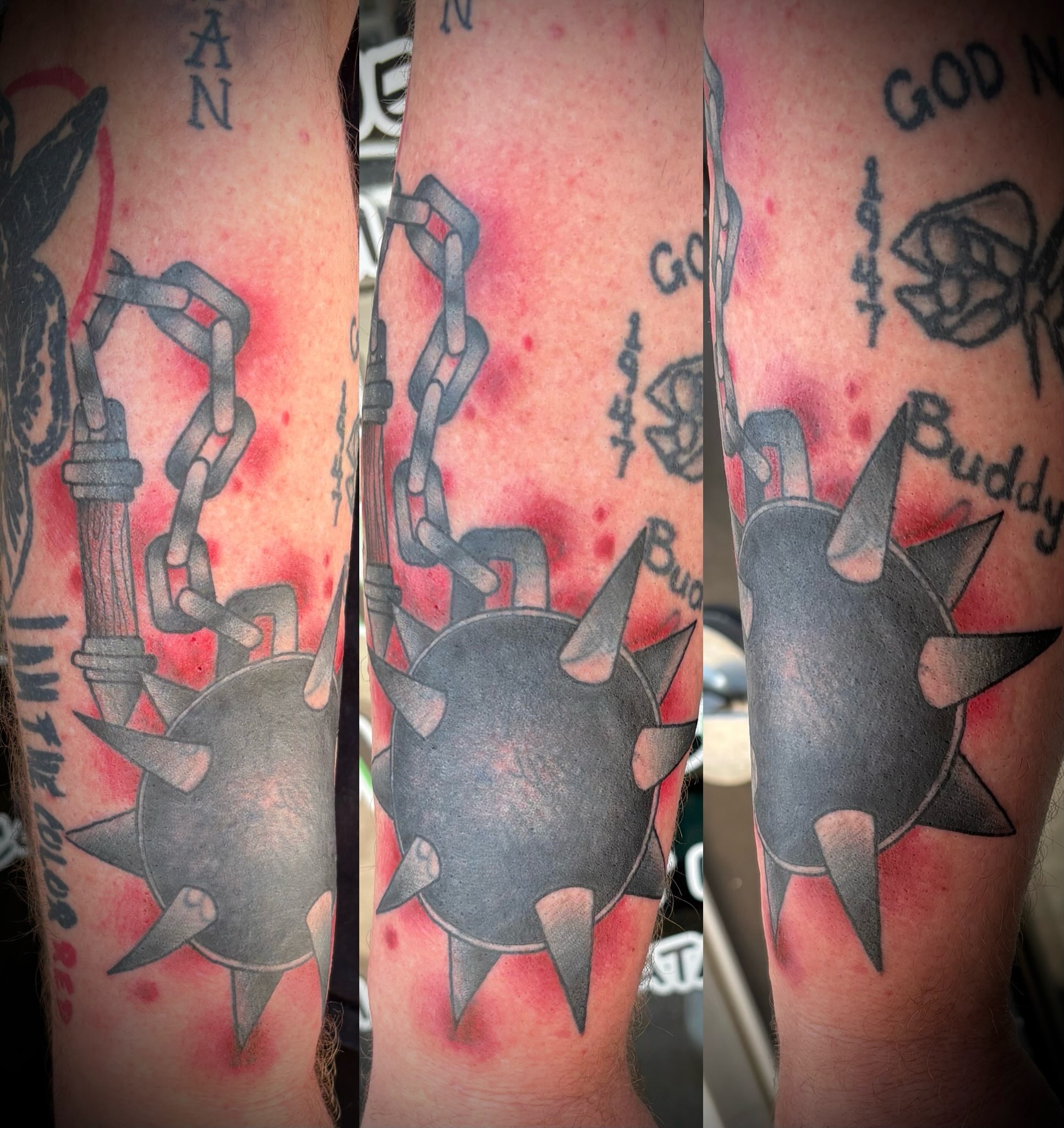 Tattoo by @hardcorn77 — black_and_grey