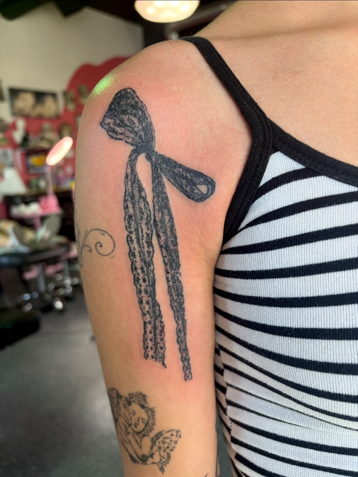Tattoo by @inkedcherub — black_and_grey