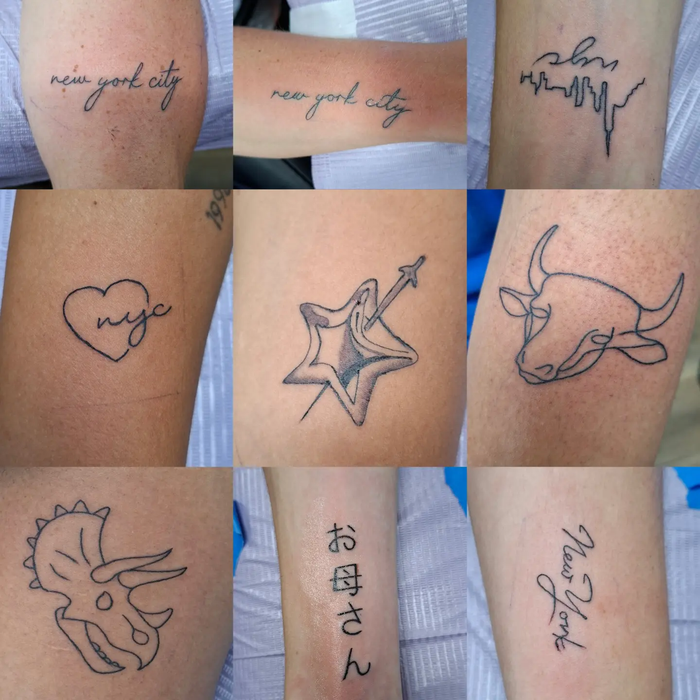 New york city lettering script tattoo on the forearm by Tommy Houlihan