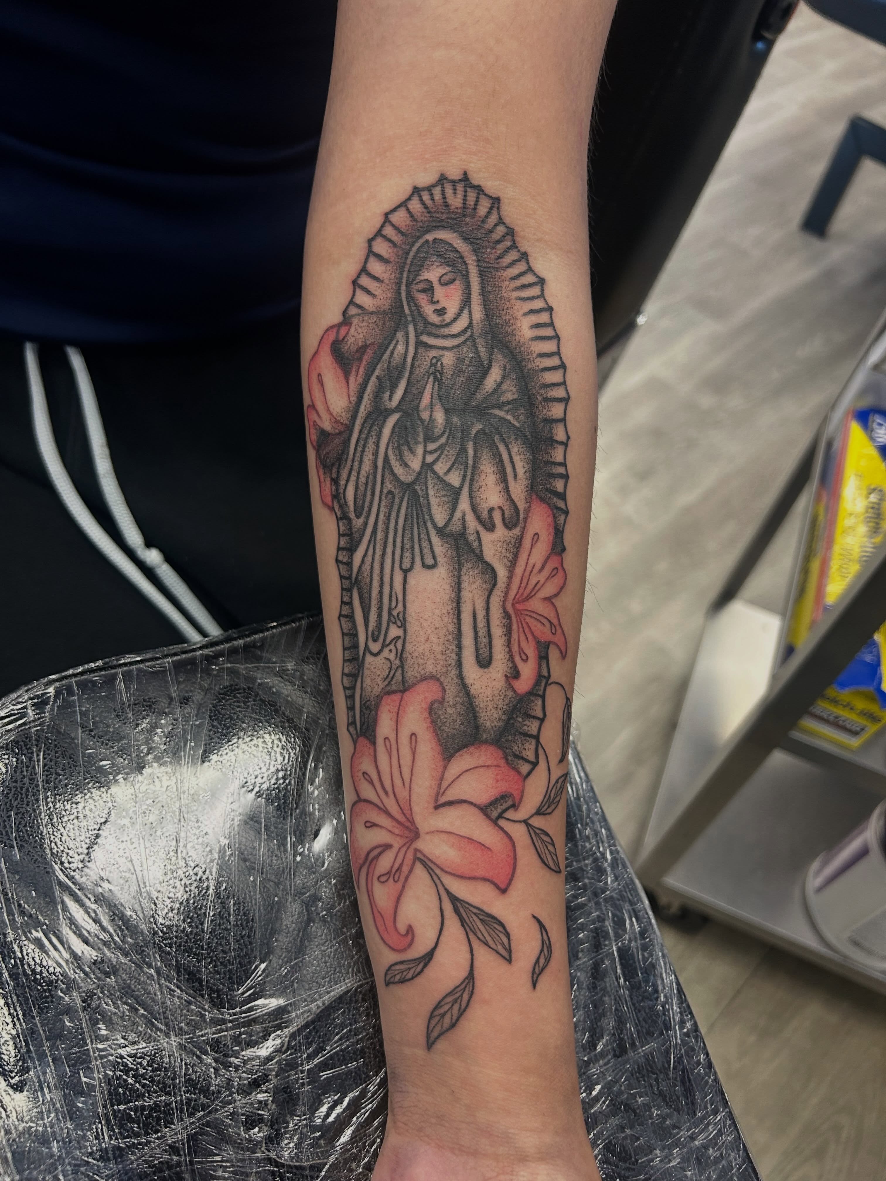 Tattoo by @enemytattoo — dotwork, realism