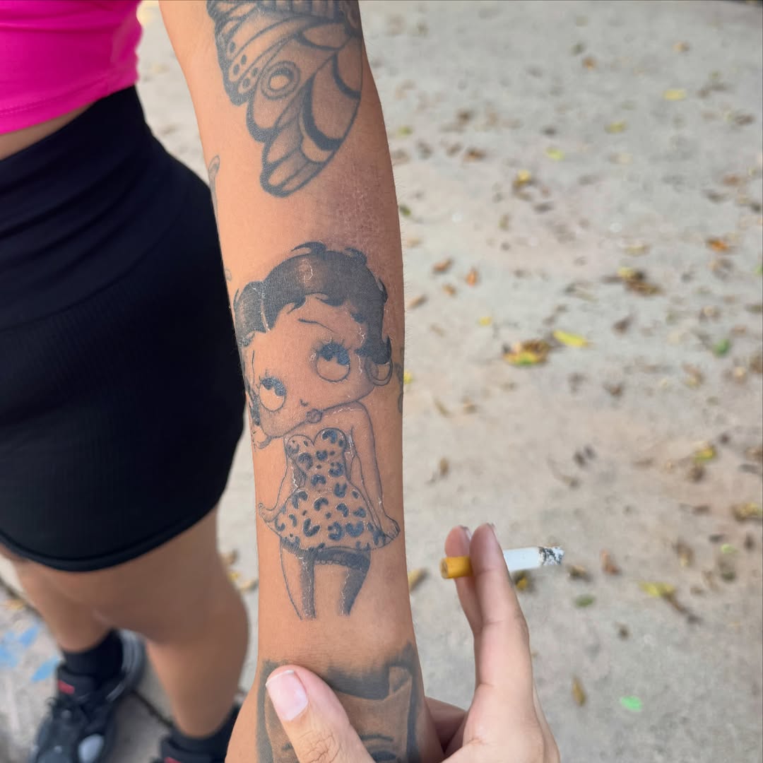 Tattoo by @ballpointrex — black_and_grey