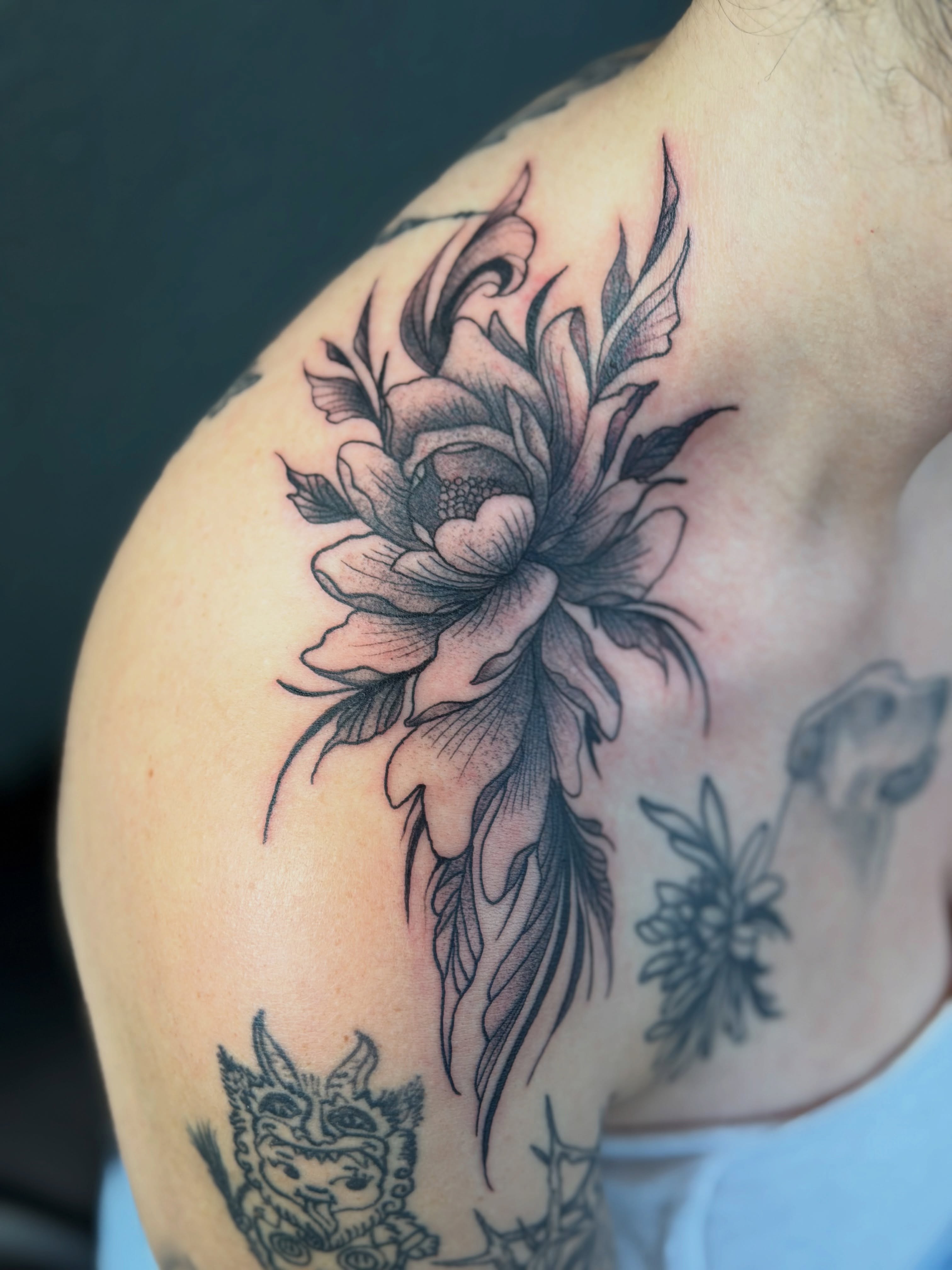 Tattoo by @loveyoutodeathtattoo — black_and_grey