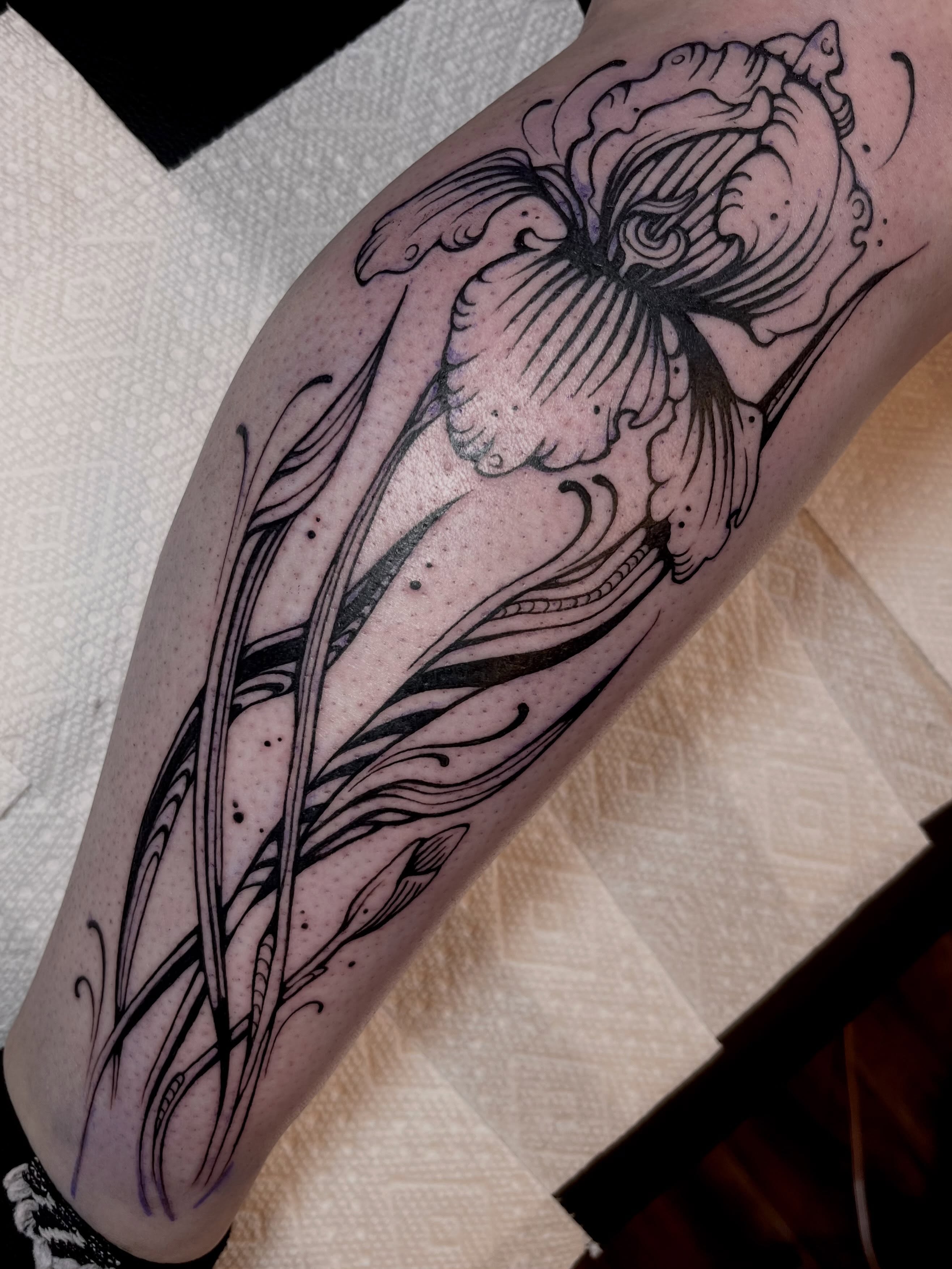 Tattoo by @audreywallacetattoo — black_and_grey