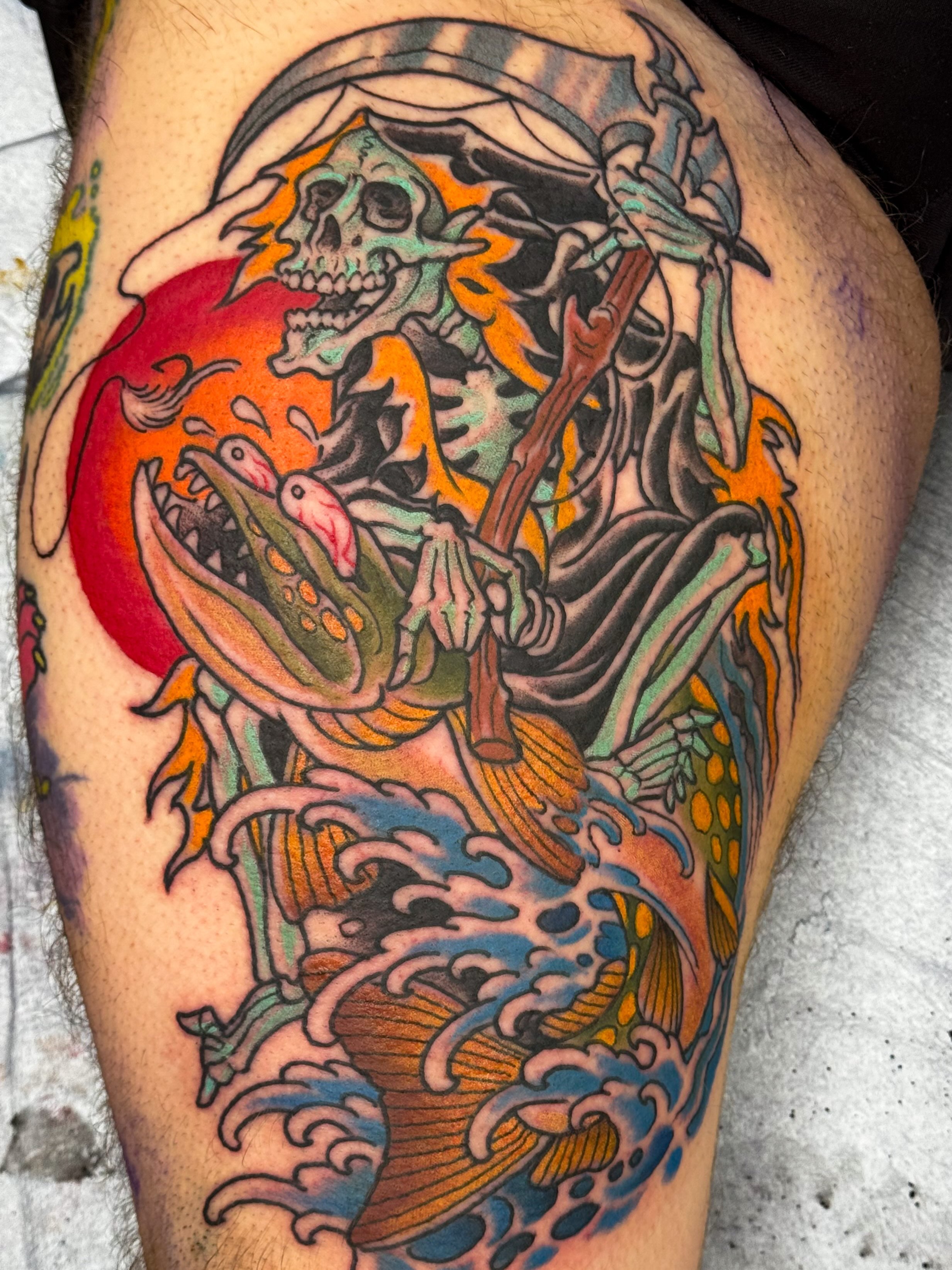 Tattoo by @bicycle_bobs_tat2 — american_traditional, dotwork