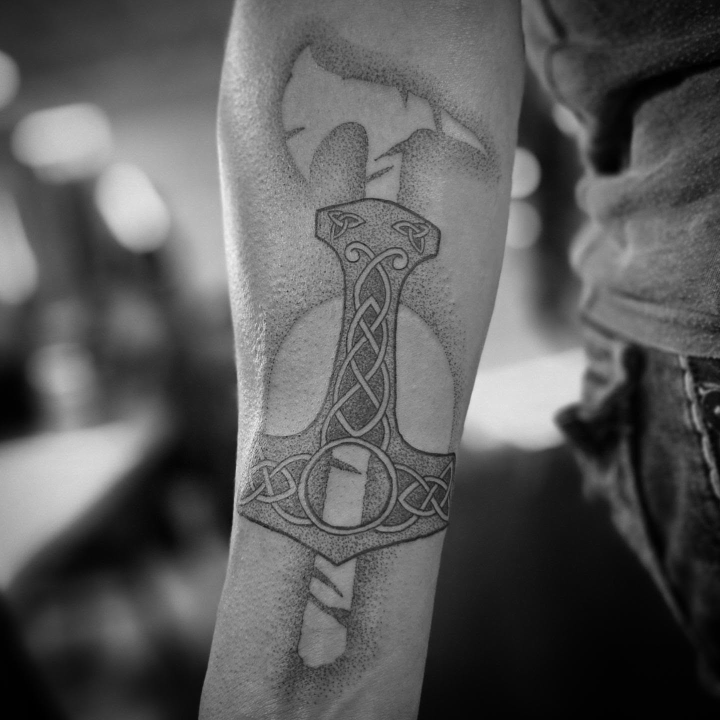 Tattoo by @aaronistattoo — dotwork, black_and_grey