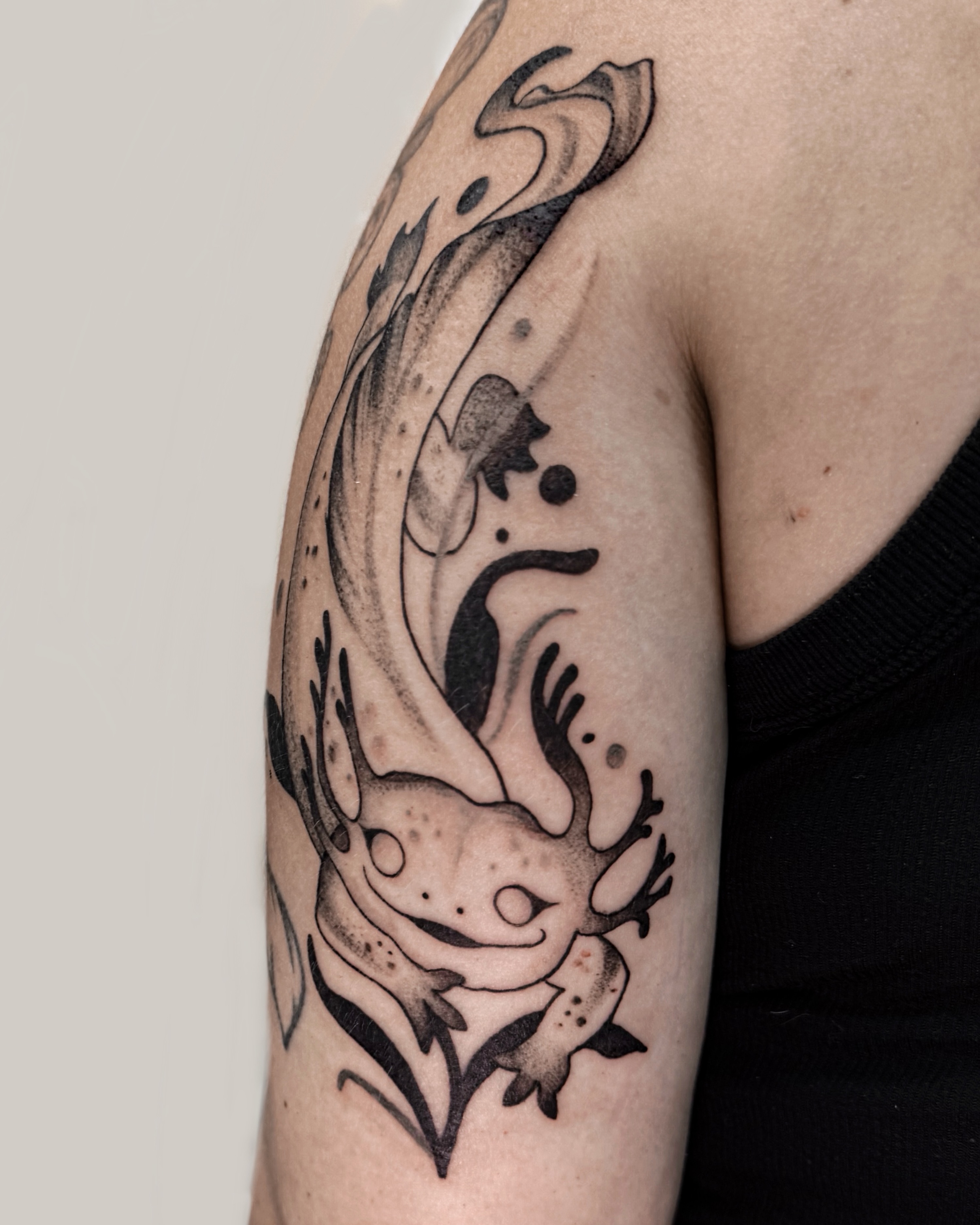 Tattoo by @derracula — dotwork, black_and_grey