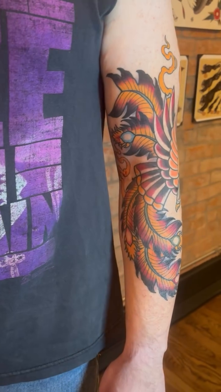 Phoenix japanese irezumi tattoo by Todd Showdown