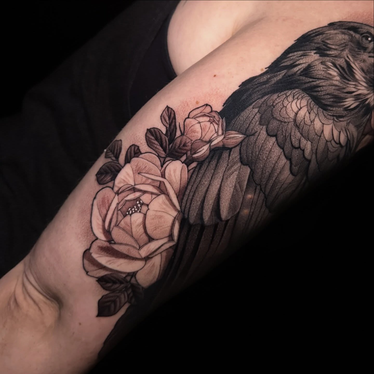 Tattoo by @tattoosandtealeaves — black_and_grey, realism