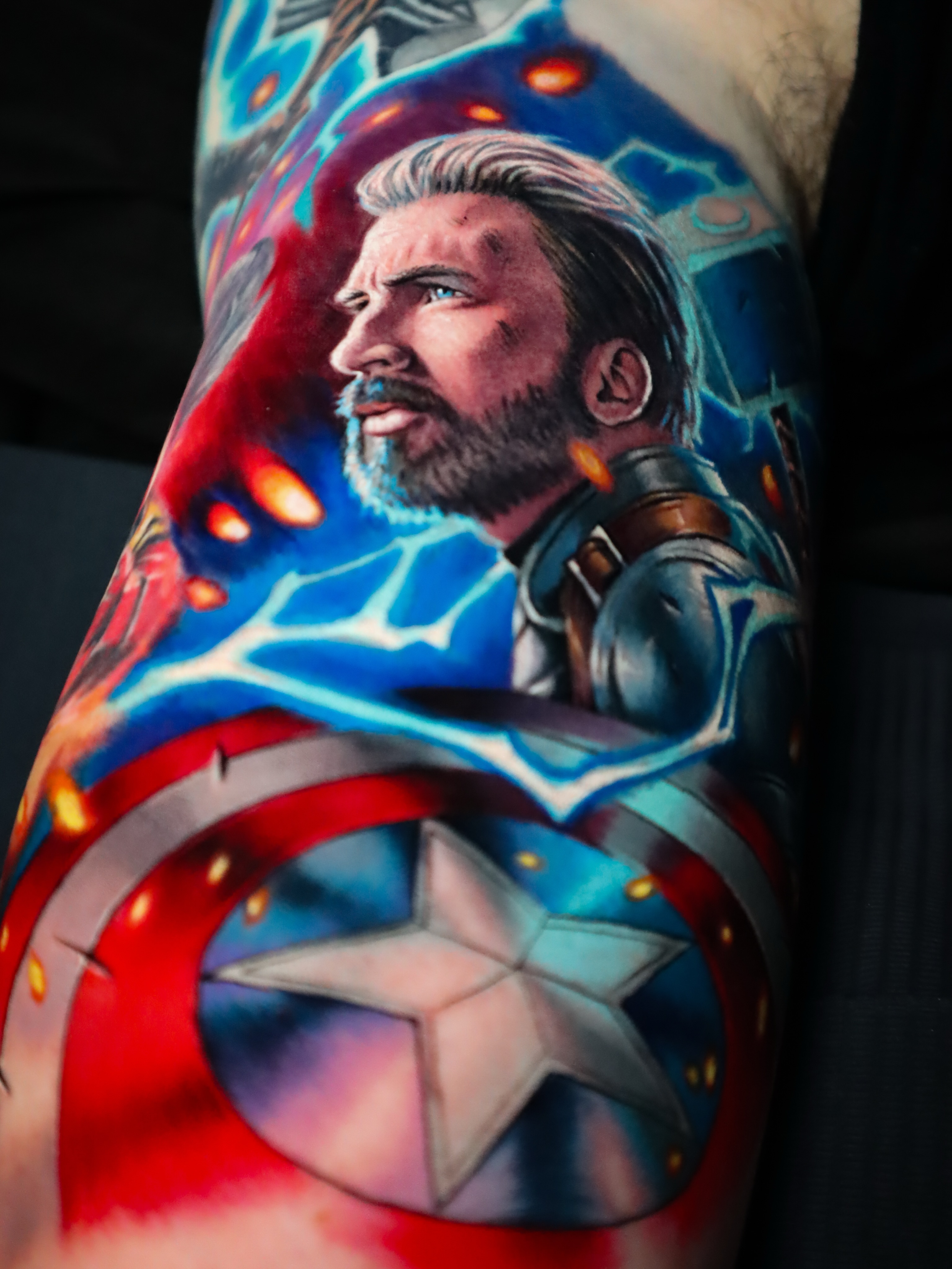 Captain america realism tattoo on the forearm by Jesús Blones - Tattoo Artist, Norwalk, Connecticut